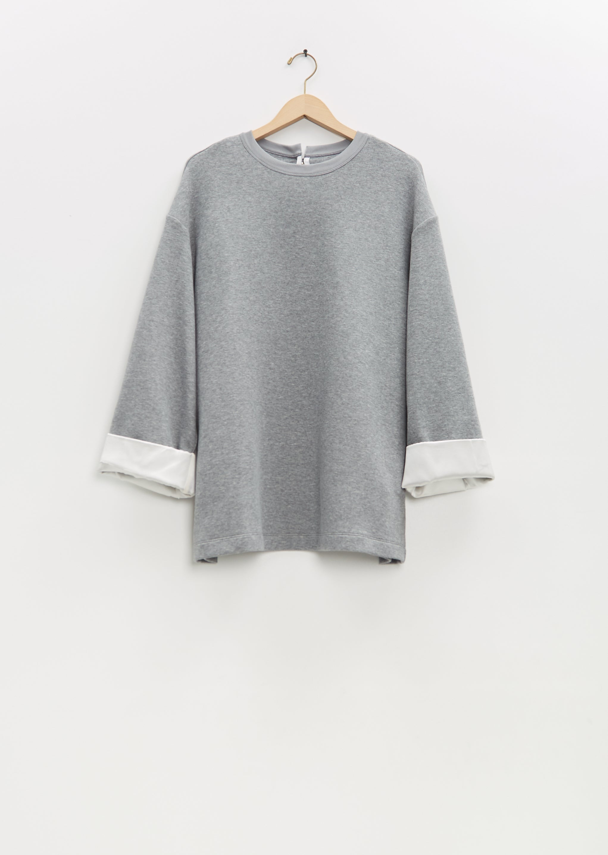 Stretch Cotton Silk Cuff Sweatshirt - 5