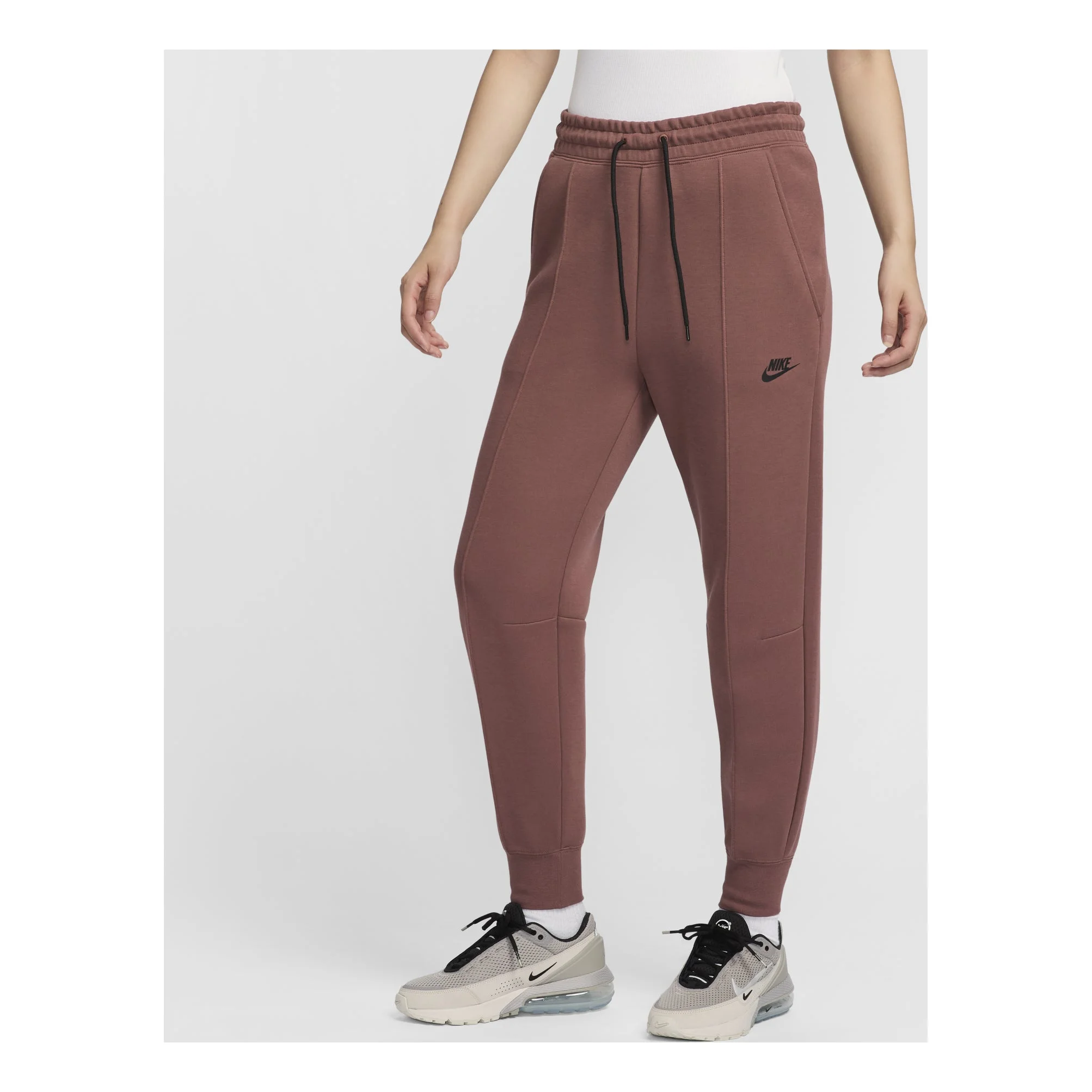 (WMNS) Nike Sportswear Tech Fleece Mid-Rise Joggers Pants 'Red' FB8331-218 - 1
