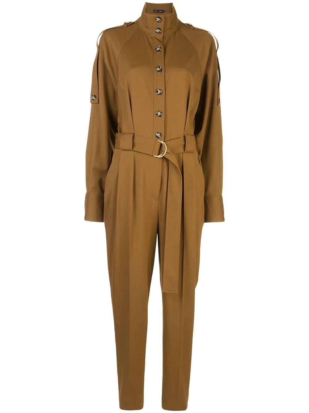 high collar buttoned jumpsuit - 1