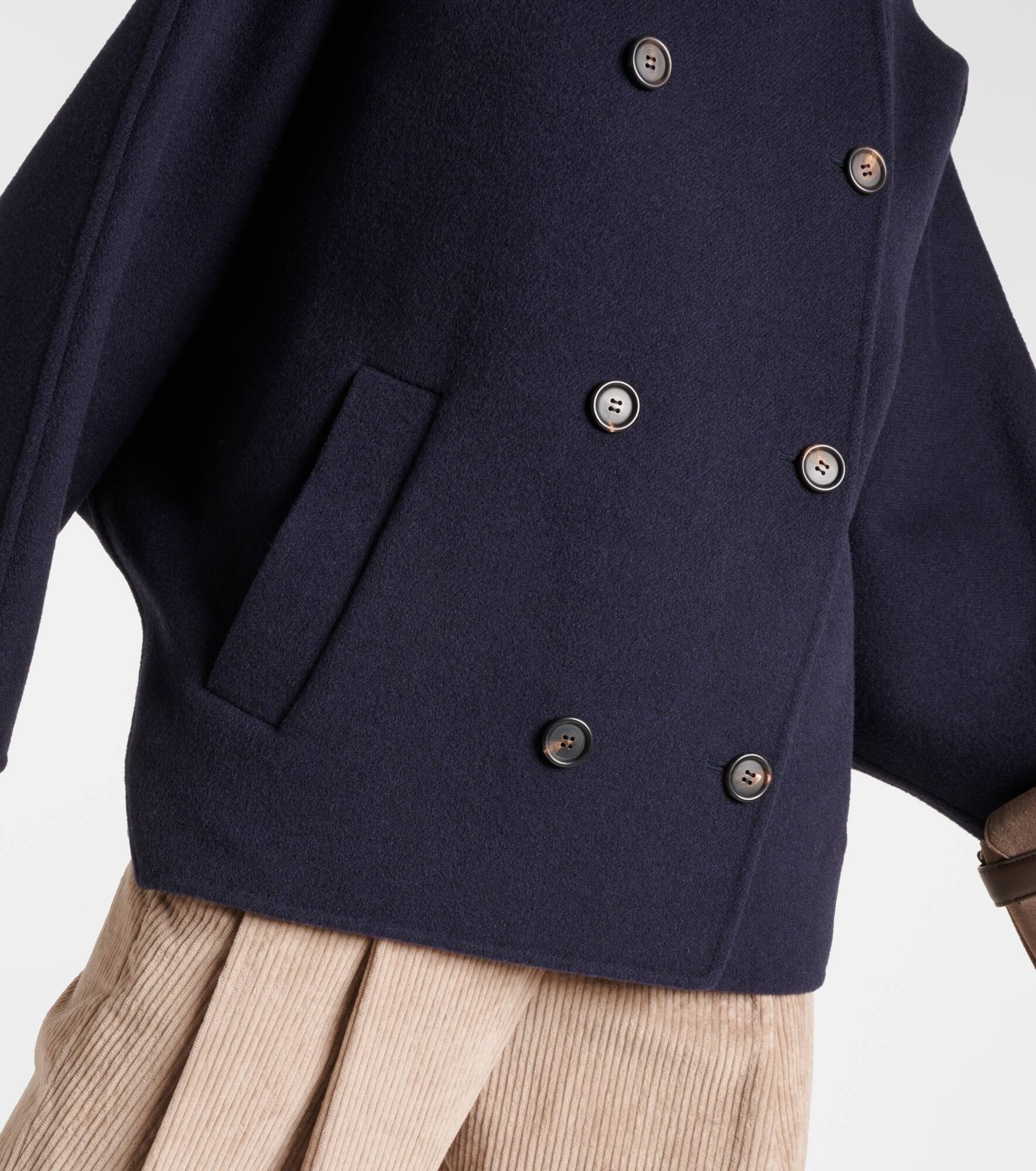 Cropped wool and cashmere coat - 5