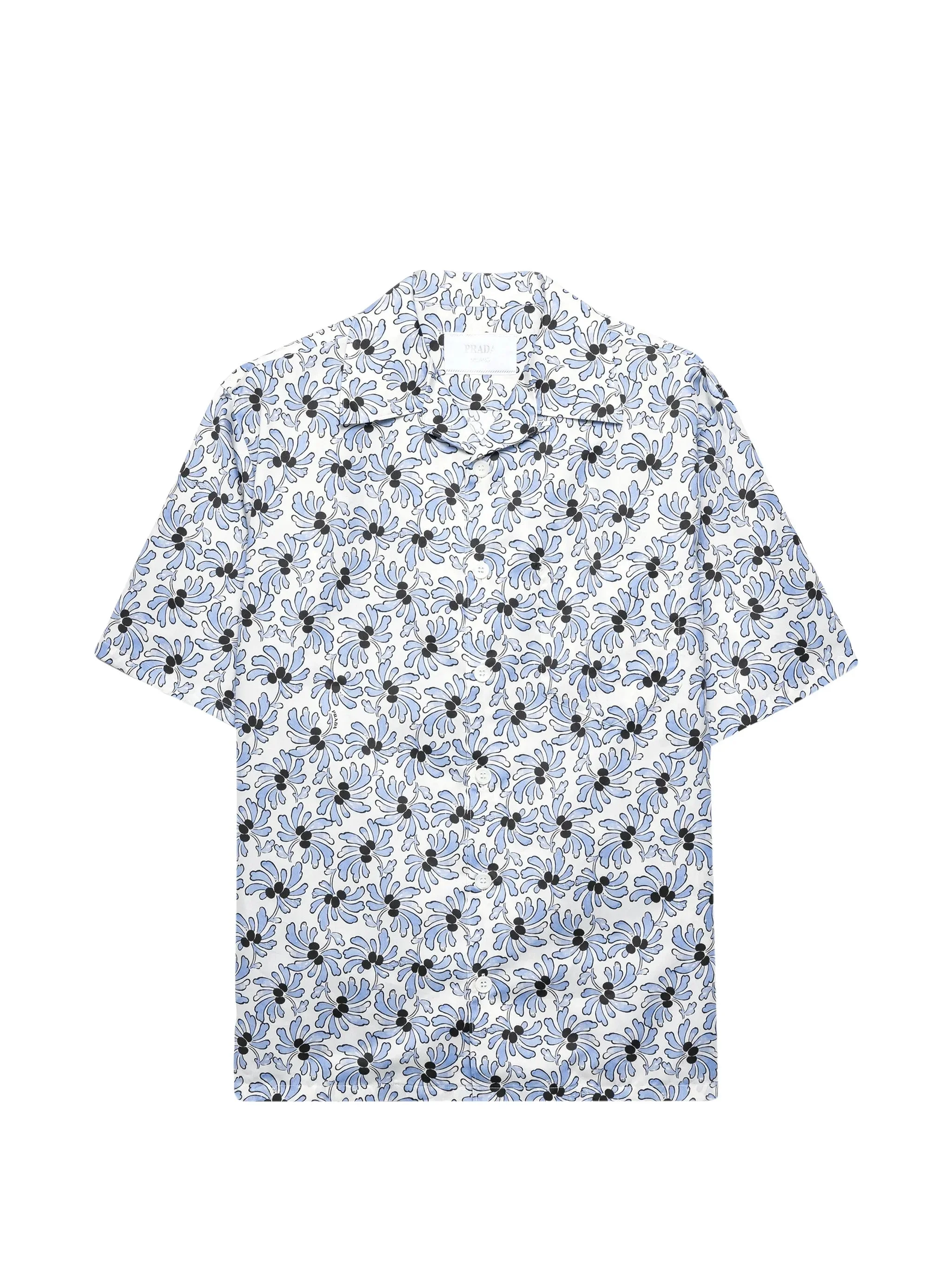 Prada Printed Cotton Blend Bowling Shirt - 1