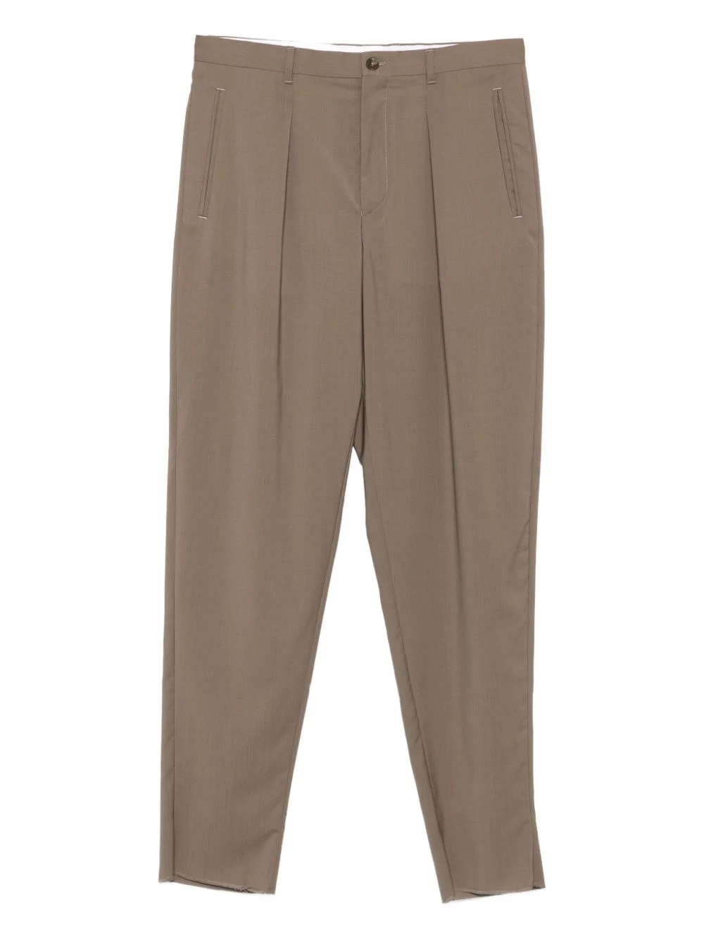 pleated straight-leg trousers - 1