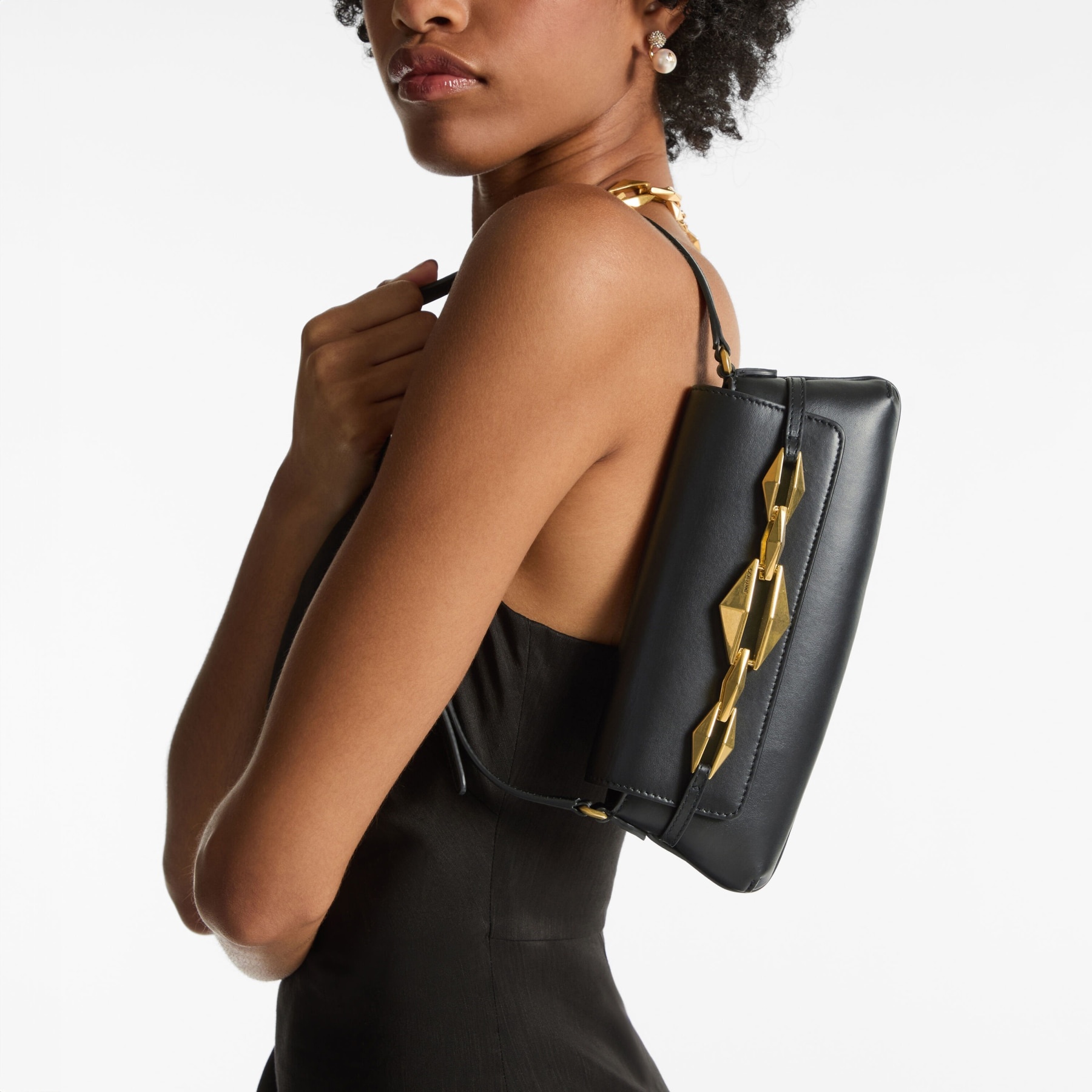 Diamond Shoulder East-West S
Black Calf Leather Shoulder Bag - 2