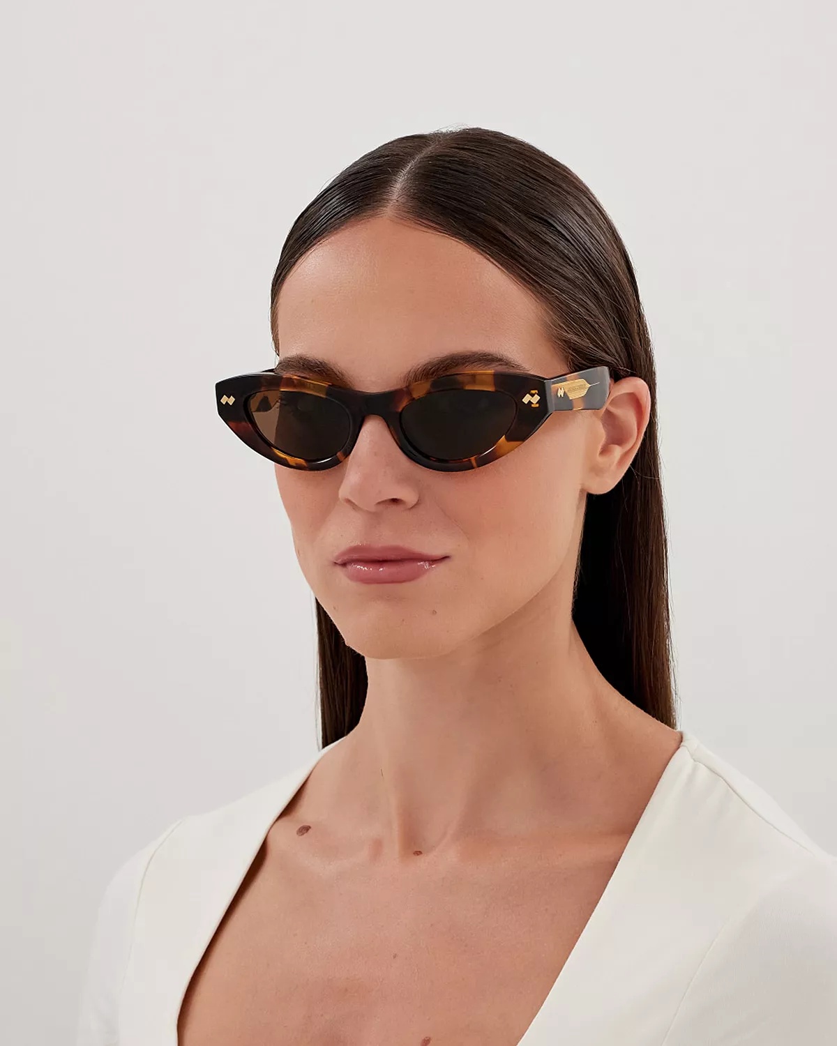 Bold Ribbon Stud Cat Eye Sunglasses, 50mm - 5