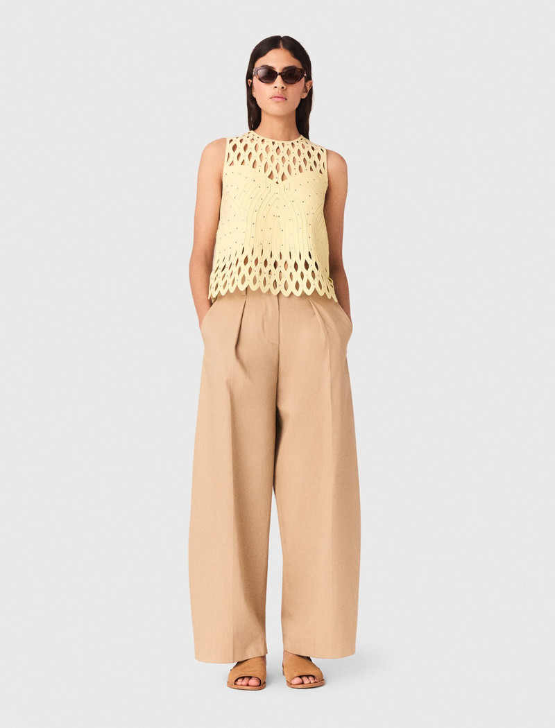 maje Crochet rhinestone top outlook