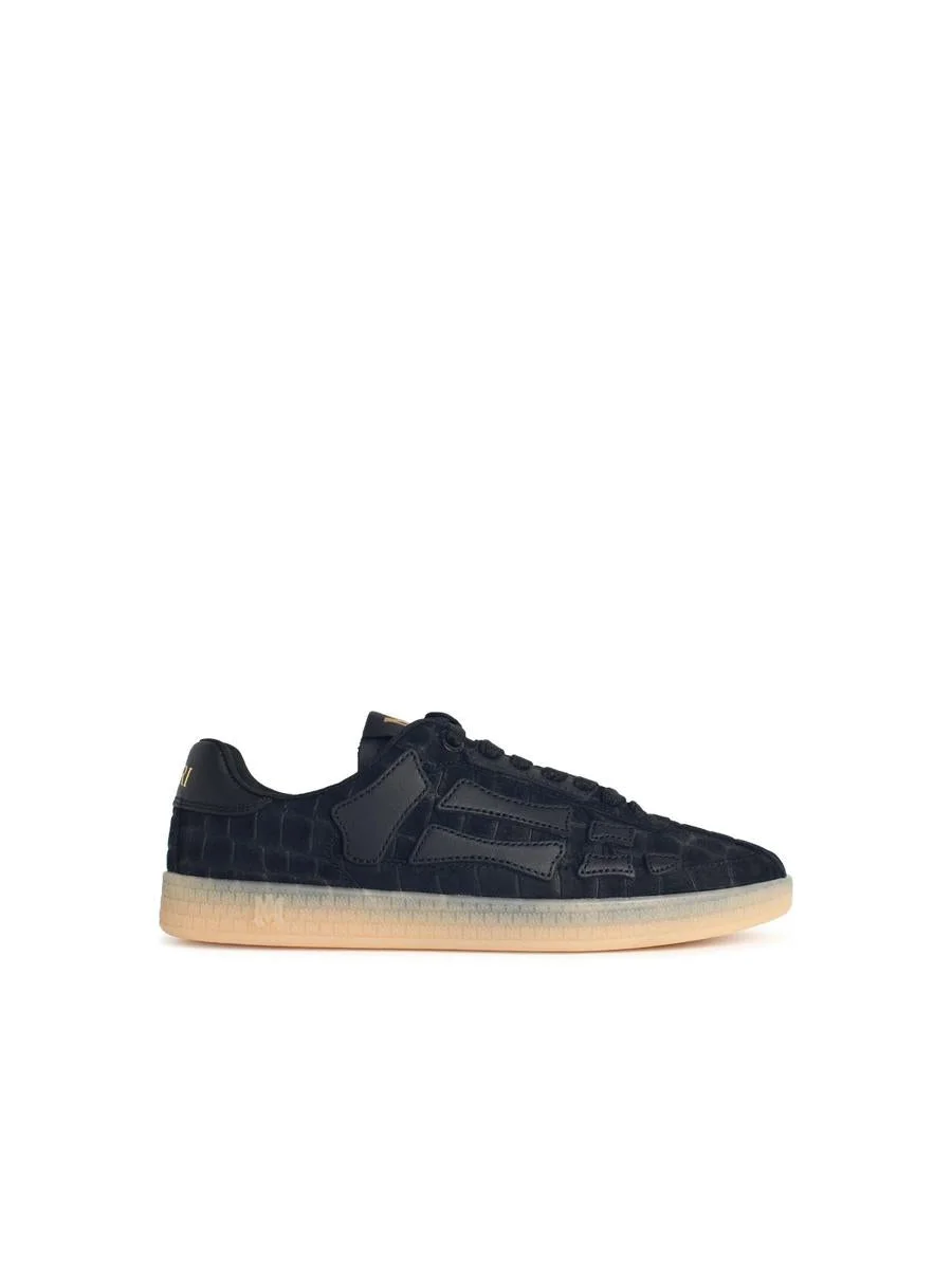 Amiri 'Croc Bones' Black Suede Sneakers - 1