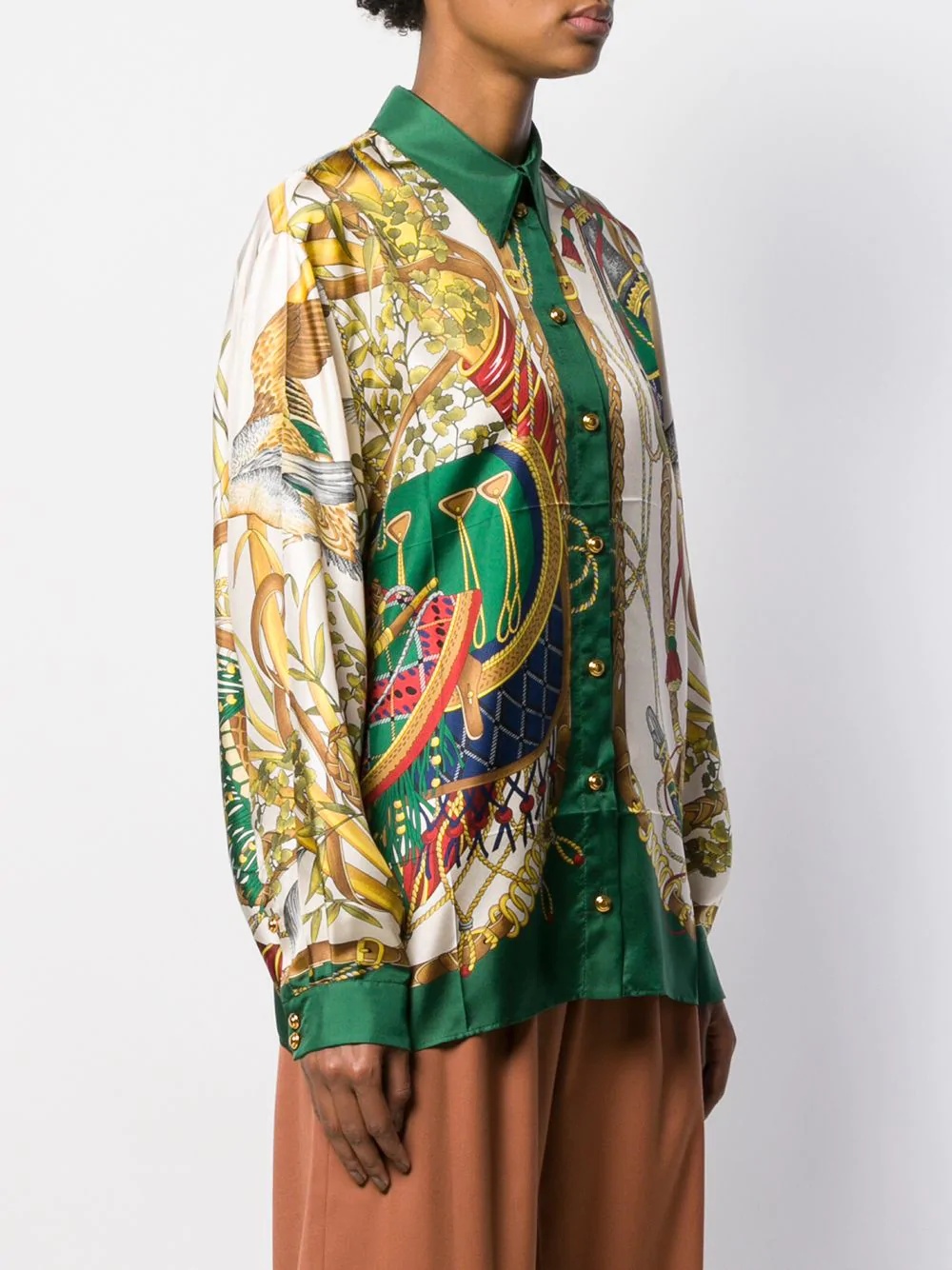 silk nature-inspired motifs shirt - 3