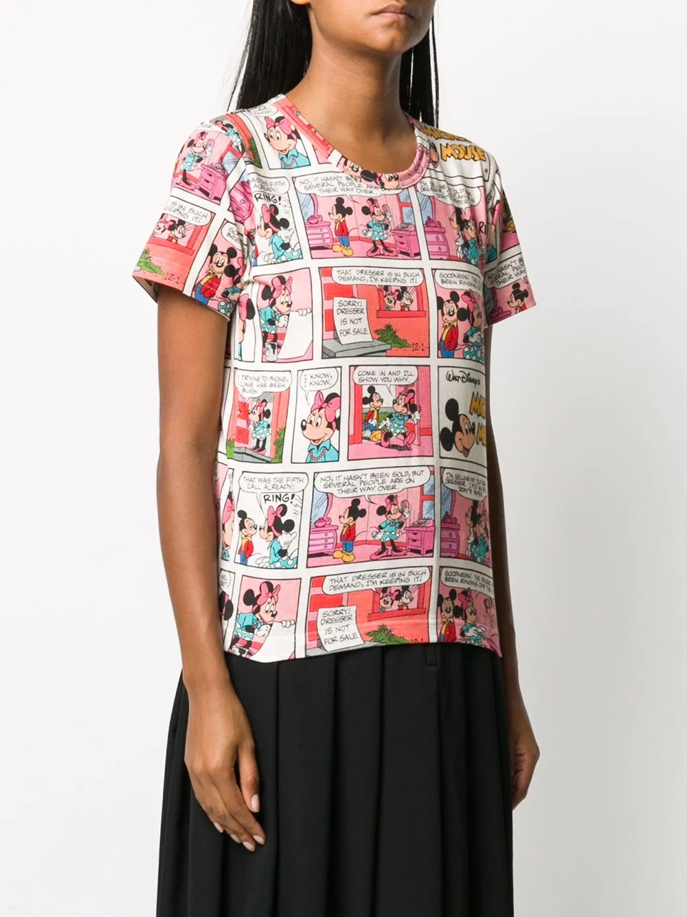 cartoon print round neck T-shirt - 3