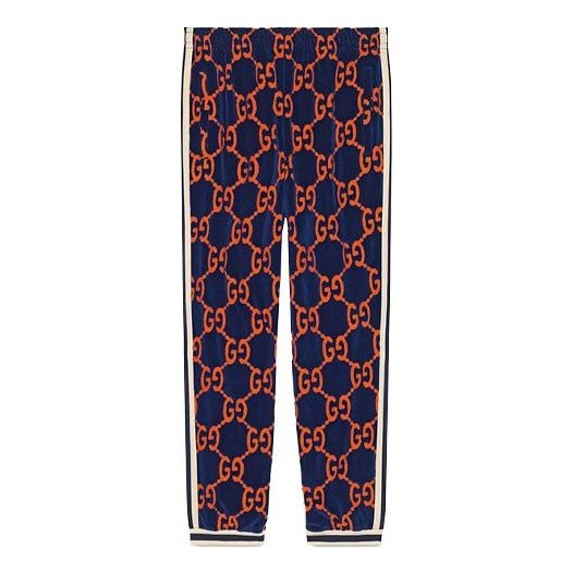 Men's Gucci Athleisure Casual Sports Long Pants/Trousers Blue Orange 522960-X9T39-4438 - 1