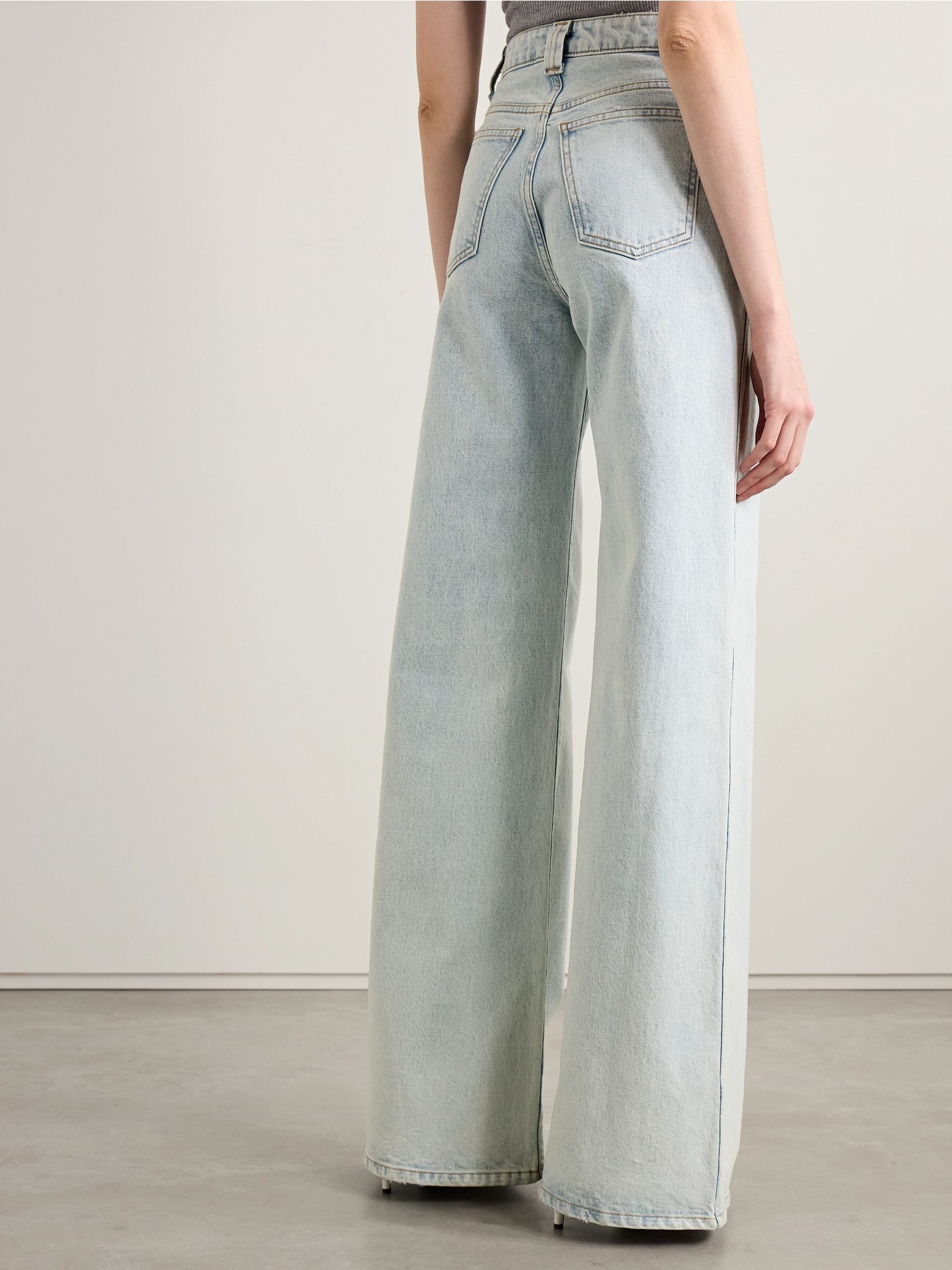 Dane high-rise wide-leg jeans Light denim - 4
