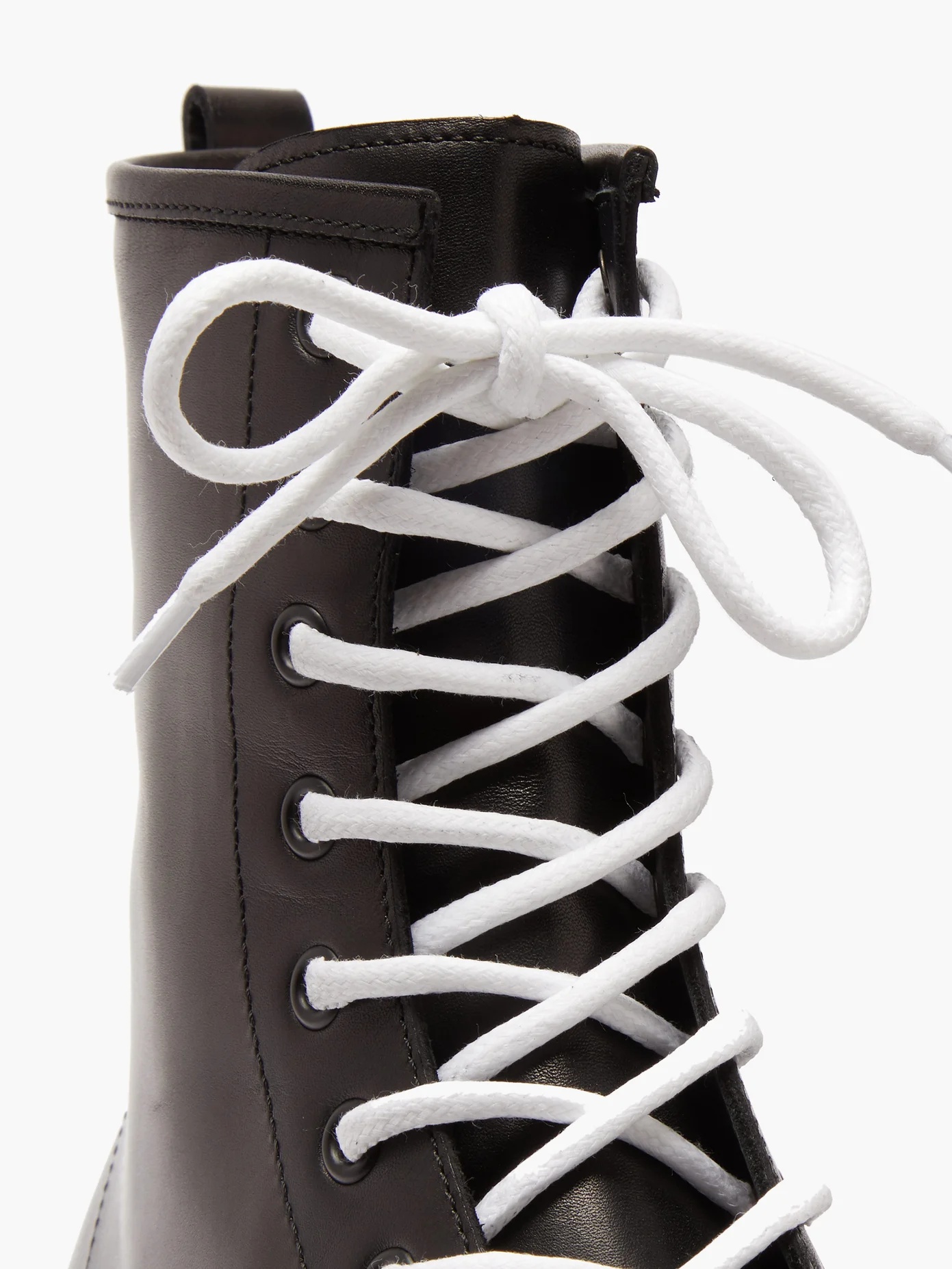 Logo-plaque leather lace-up boots - 6