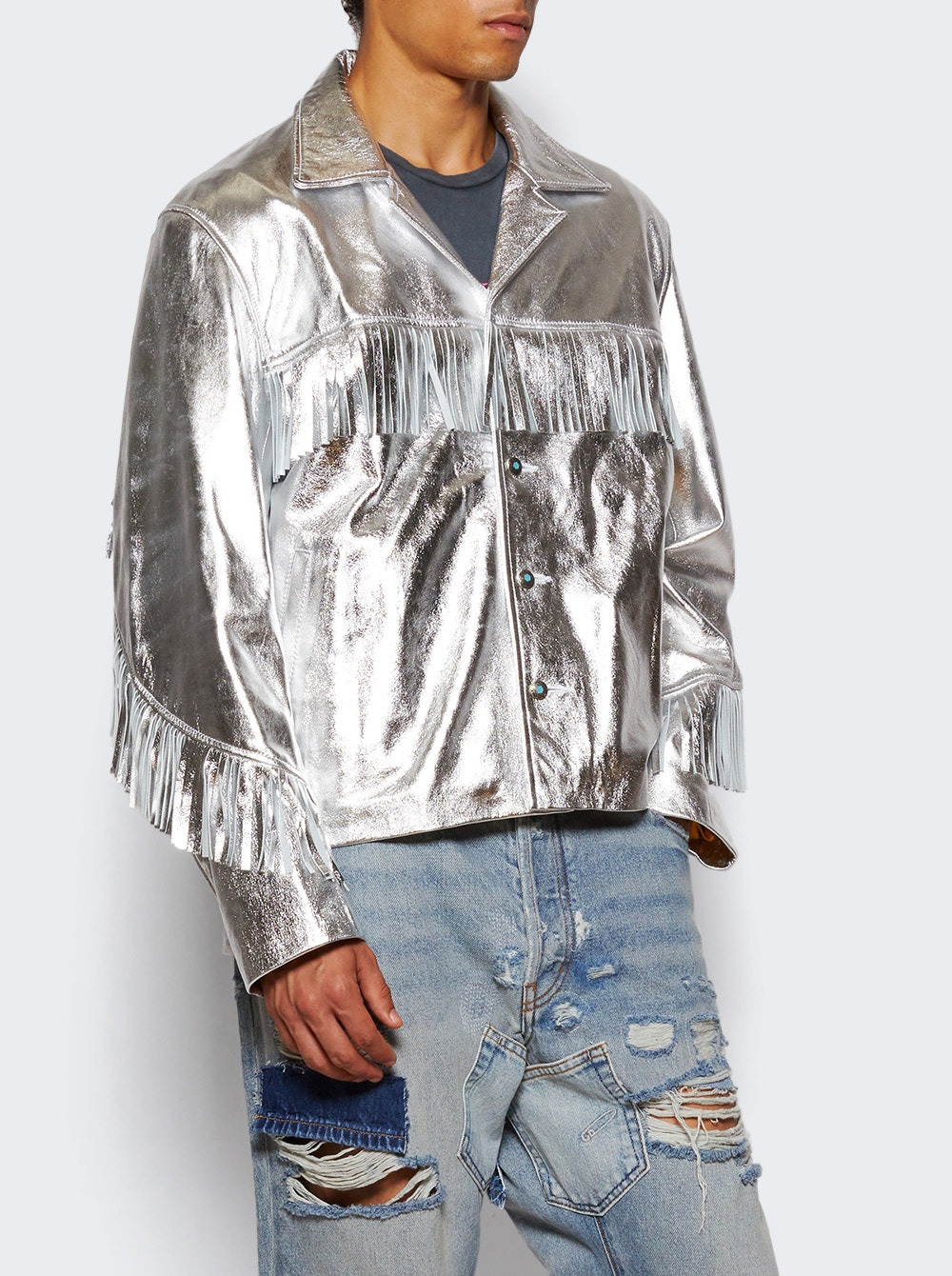Orlando Fringe Jacket Metallic Silver - 2