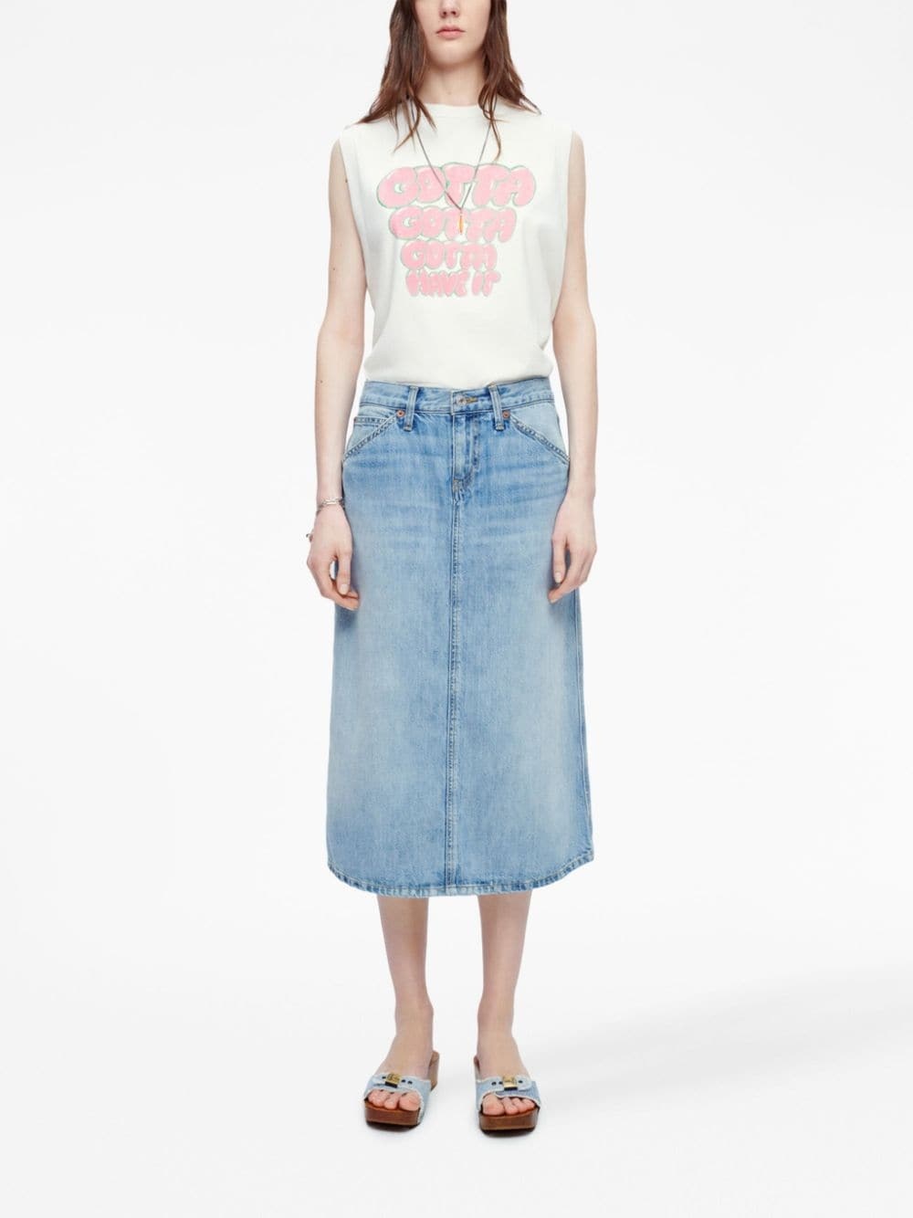 Low Rider midi denim skirt - 2