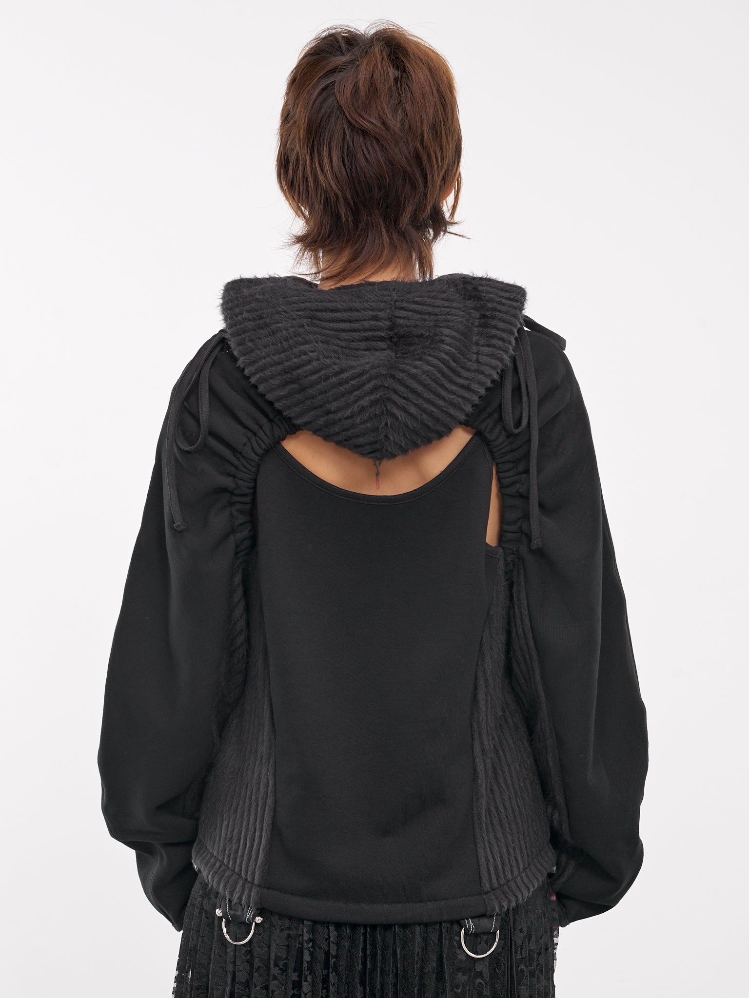 Cut-Out Shirred Hoodie - 3