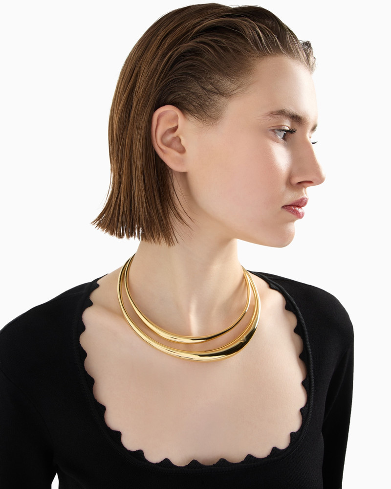 EMPORIO ARMANI GOLD-TONE BRASS COLLAR NECKLACE outlook