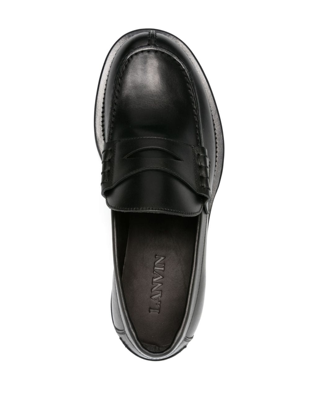 penny-slot leather loafers - 4