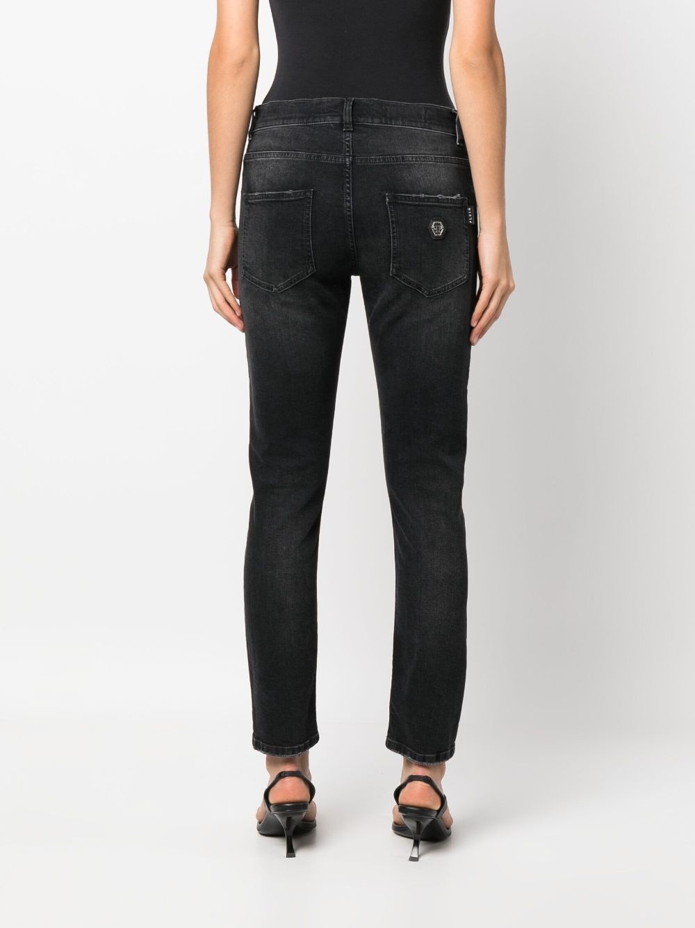 stonewashed straight-leg jeans - 4