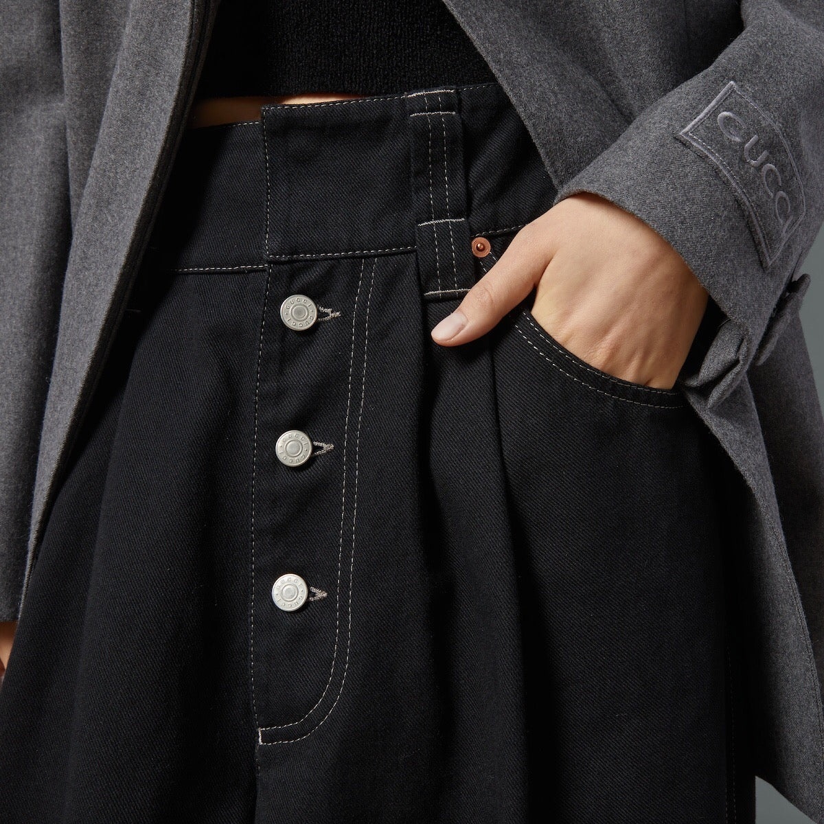 Gucci Logo Oversize Denim Pant - 2