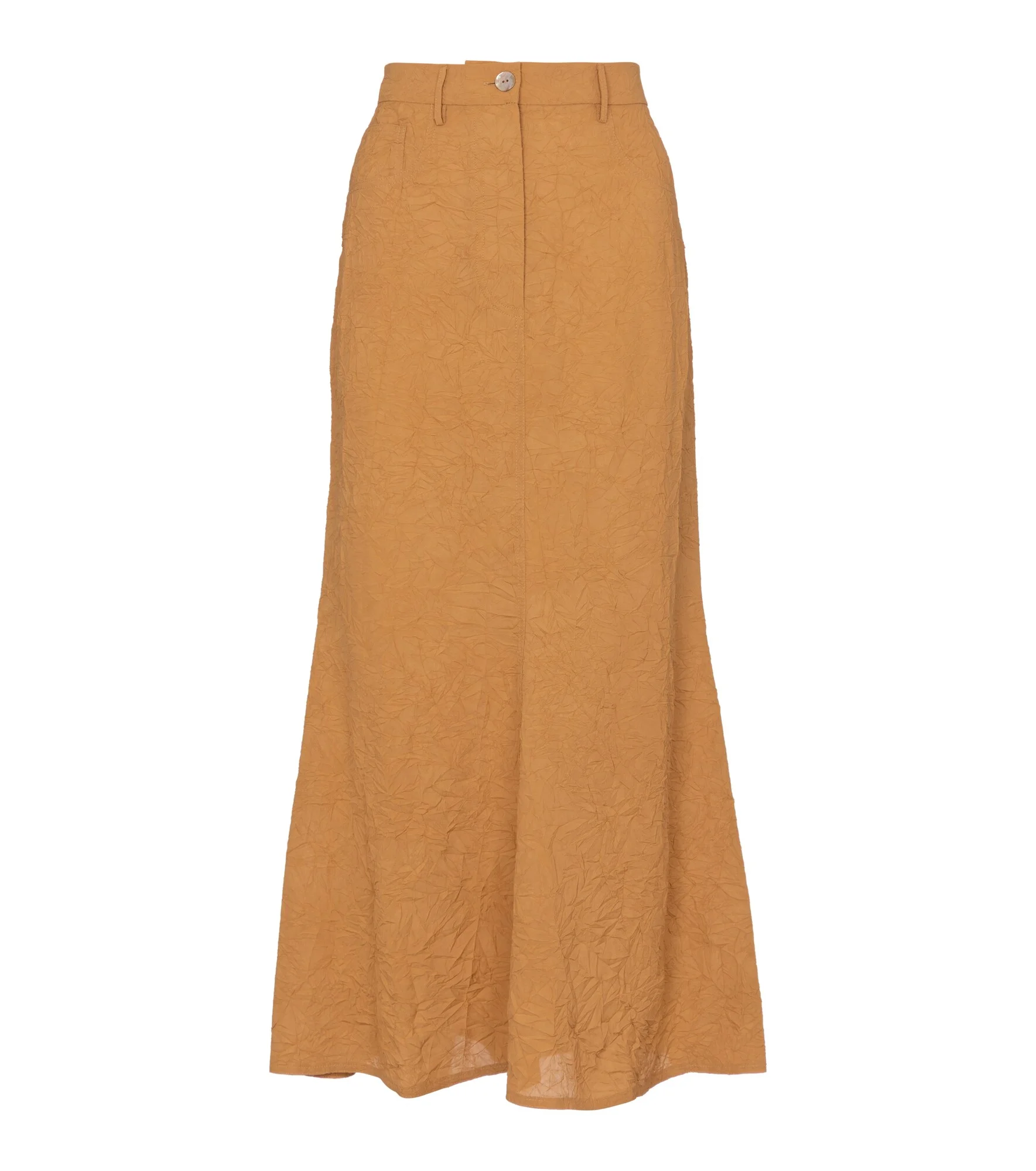 Bri crinkled sateen midi skirt - 1