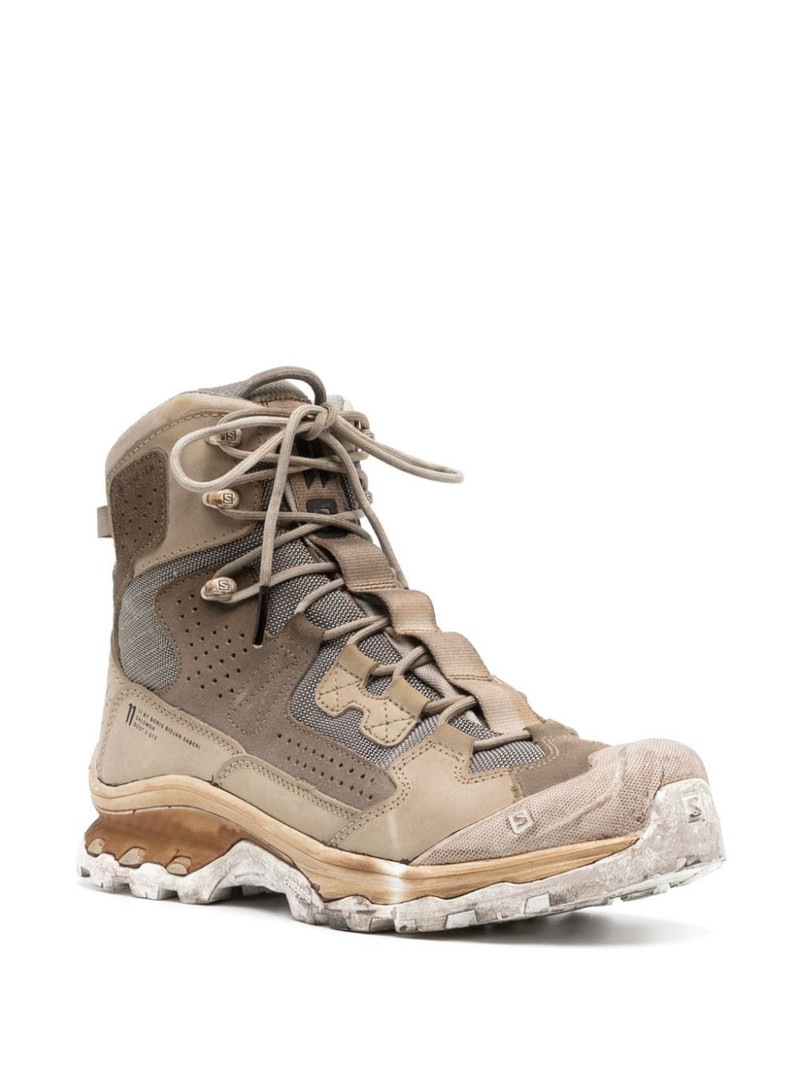 Boris Bidjan Saberi panelled-design leather sneakers outlook