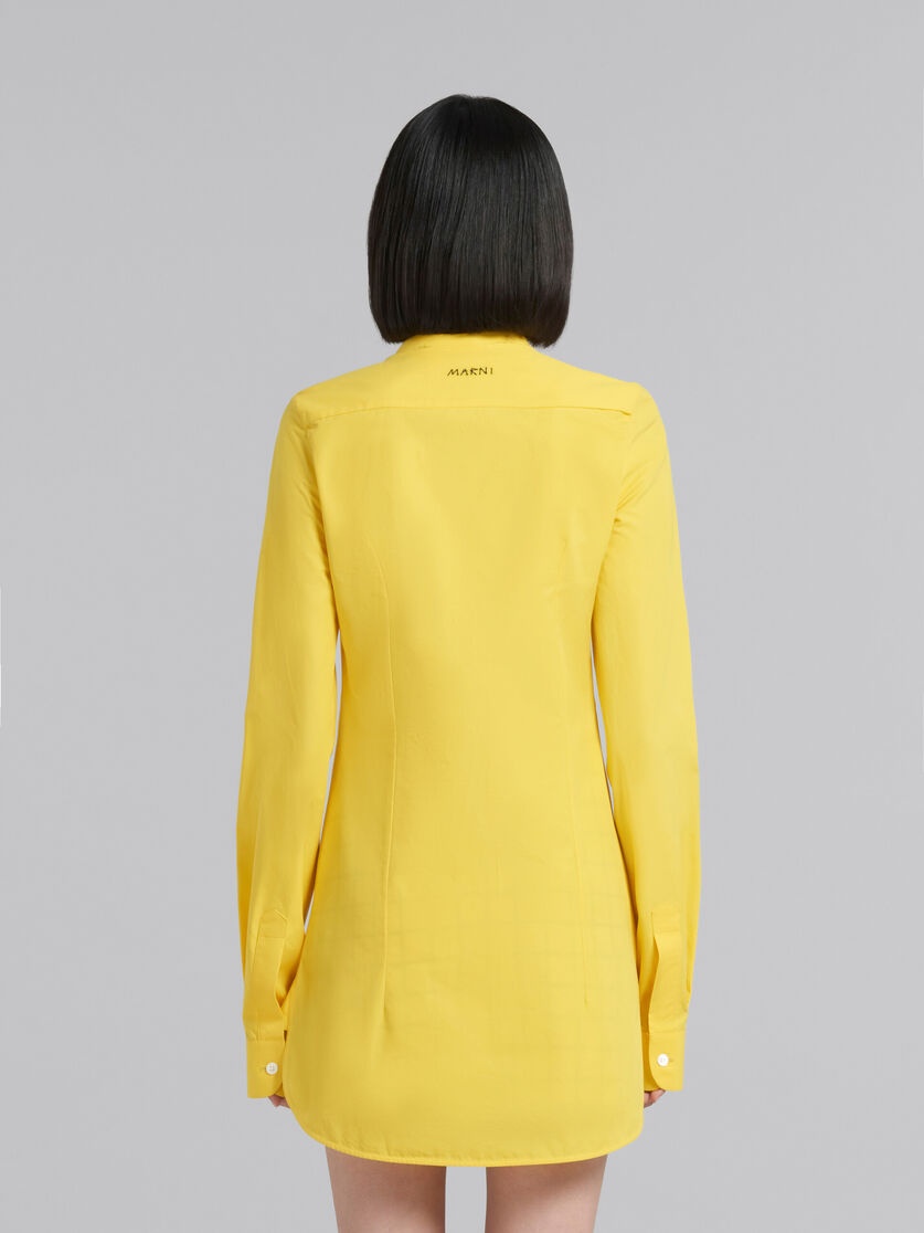 YELLOW FITTED POPLIN SHIRT WITH BALLOON SLEEVES - 3