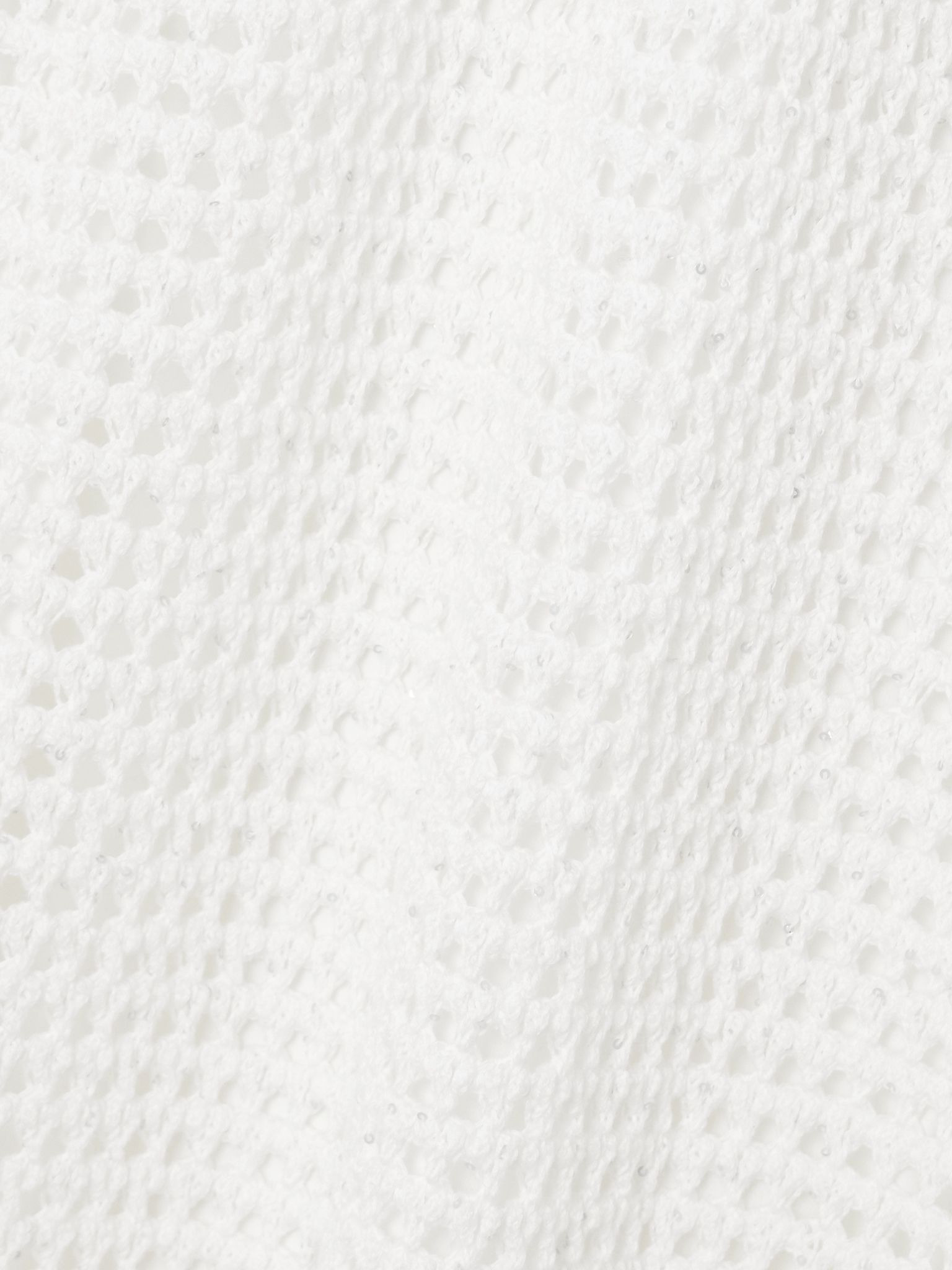 Sequin-embellished open-knit cotton-blend midi dress White - 4