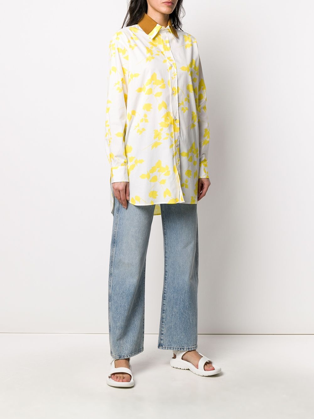 leaf print shirt - 3