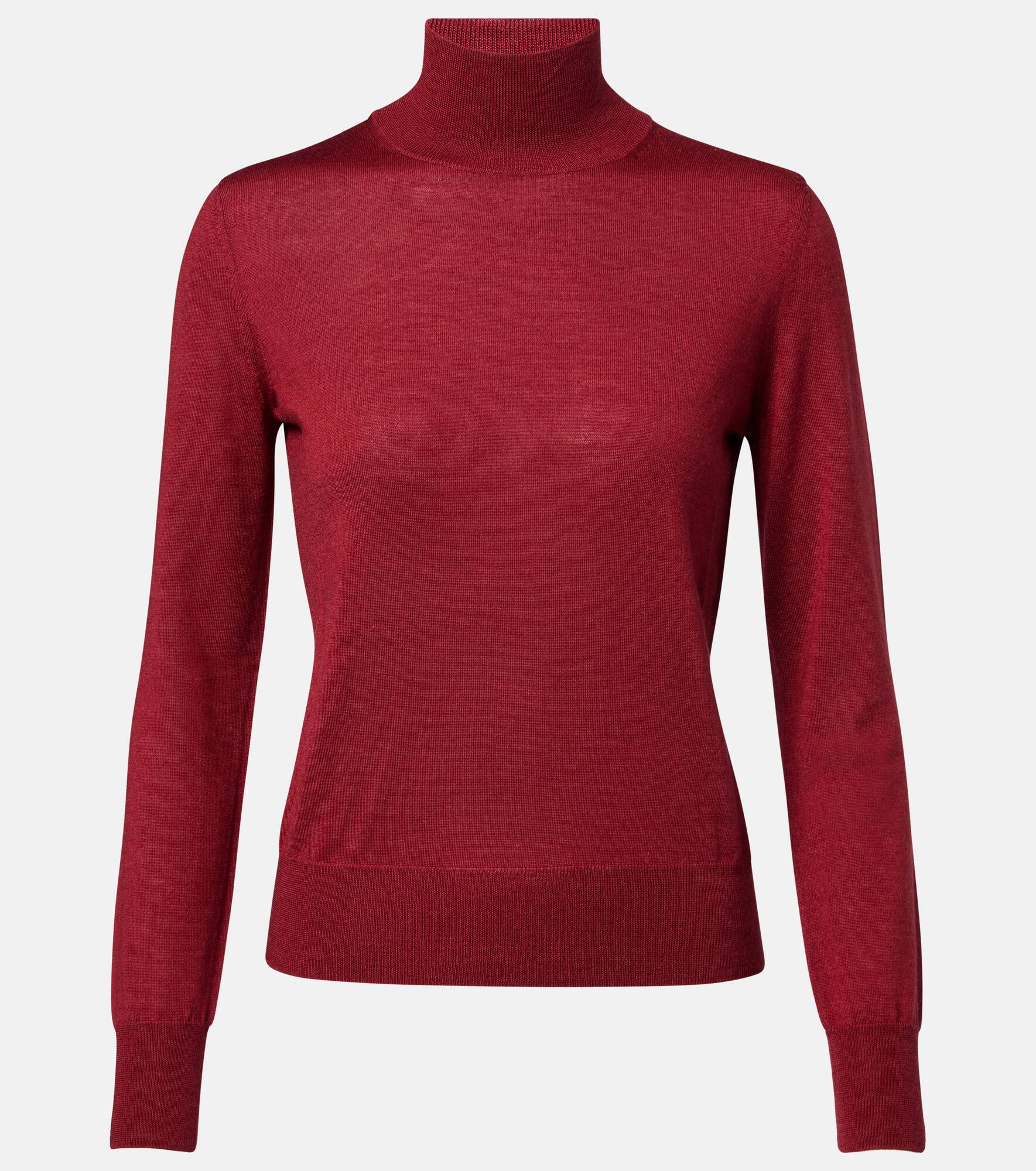 Turtleneck virgin wool and silk sweater - 1