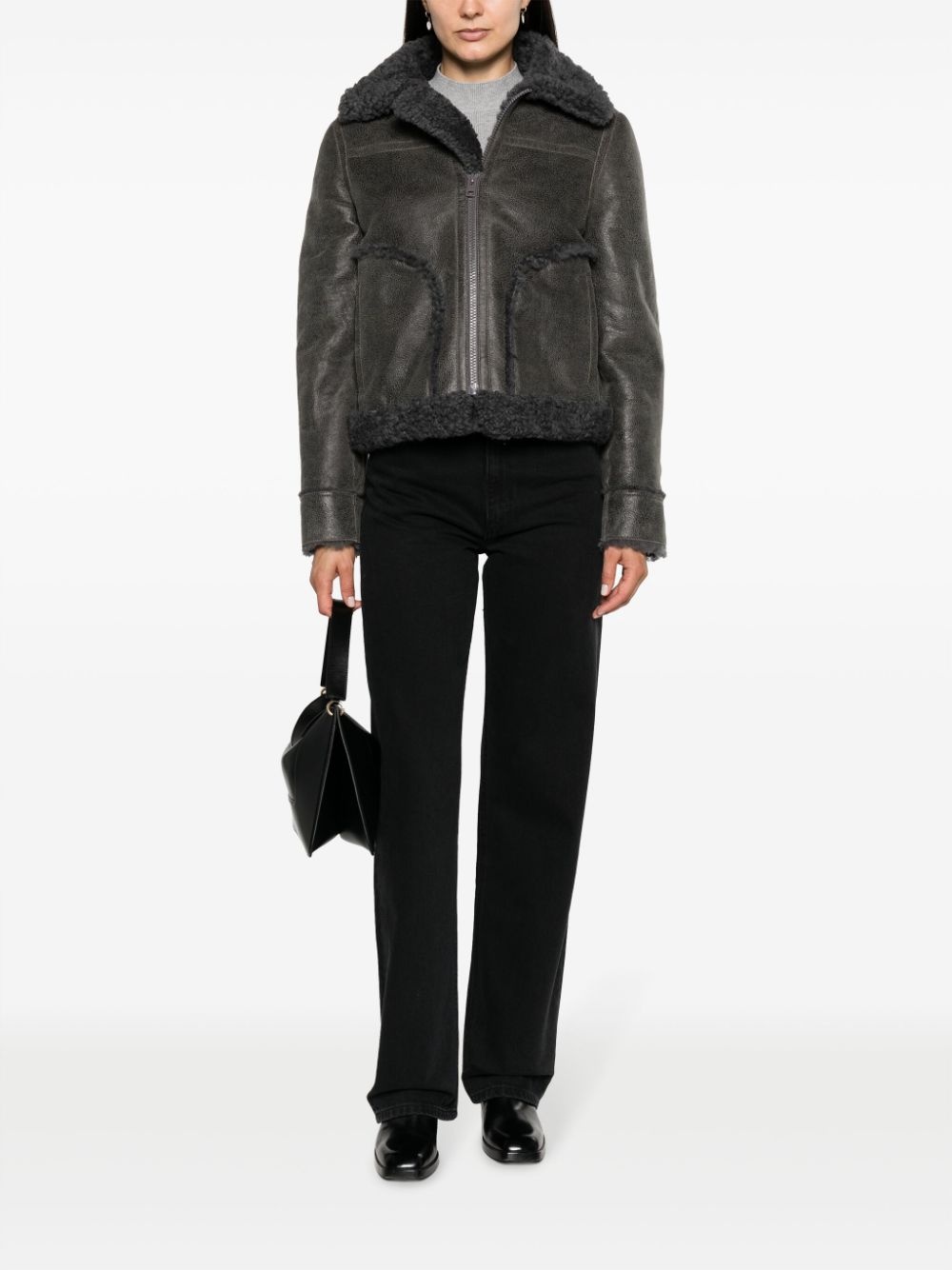 Kade shearling-trim leather jacket - 2