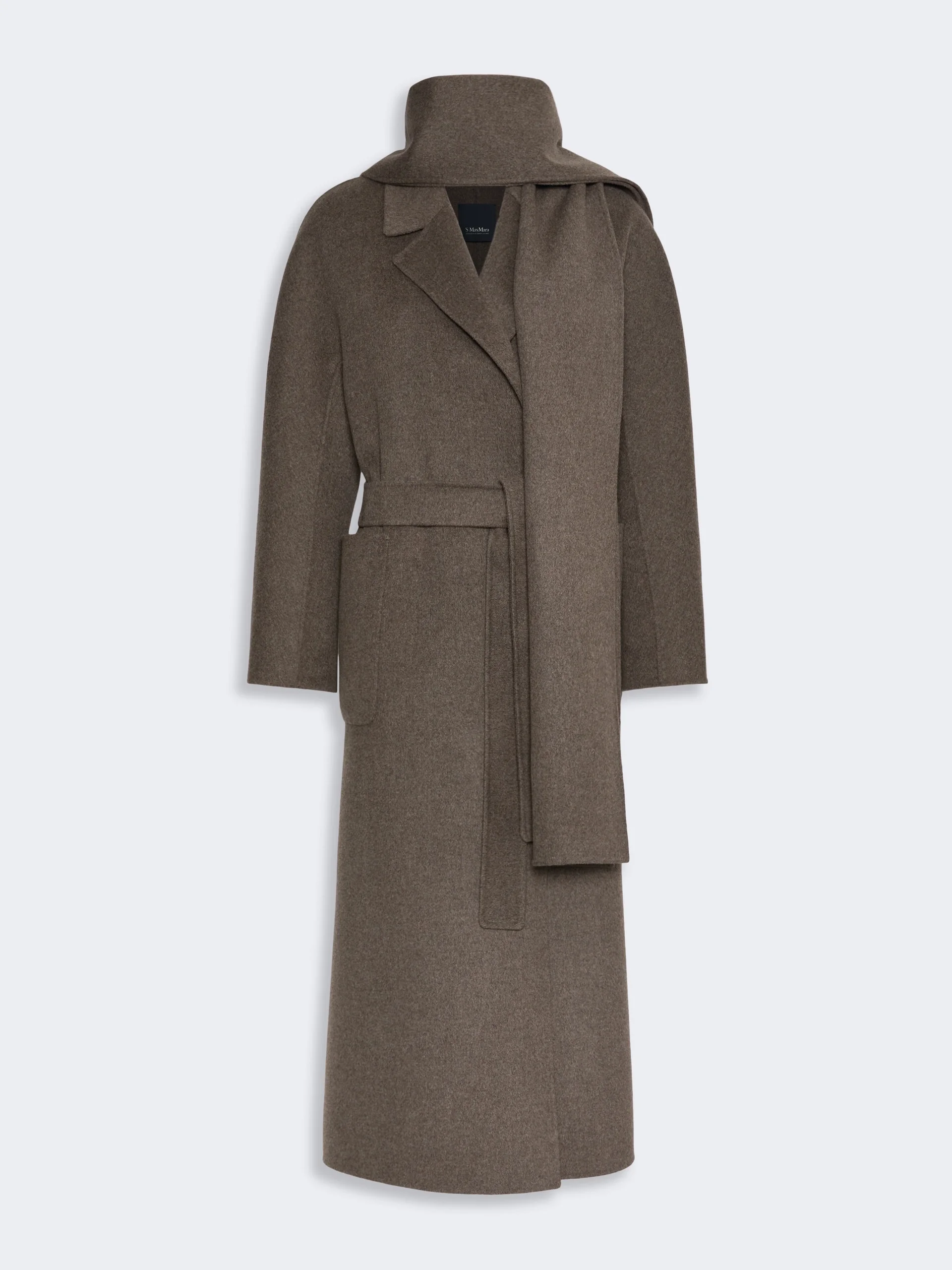 PEONIE Long double wool coat - MEDIUM GREY - 1
