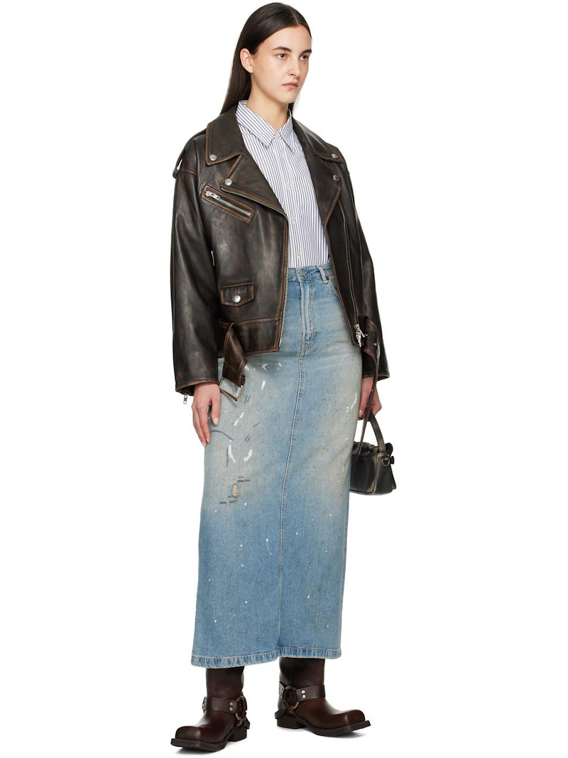 Acne Studios White & Navy Striped Shirt outlook