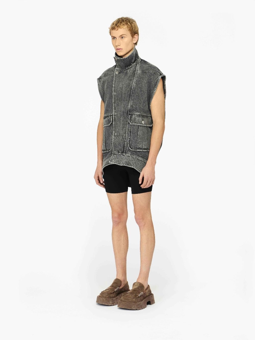 OVERSIZED SLEEVELESS HIGH NECK JACKET - 4