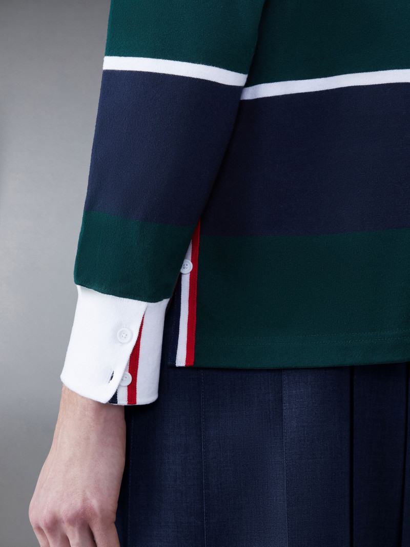 Rugby Stripe Football Oversized Polo 6