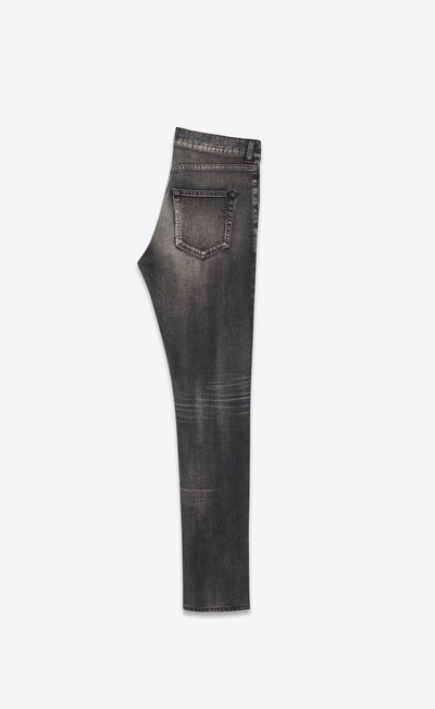 SAINT LAURENT skinny-fit jeans in tokyo black stretch denim outlook