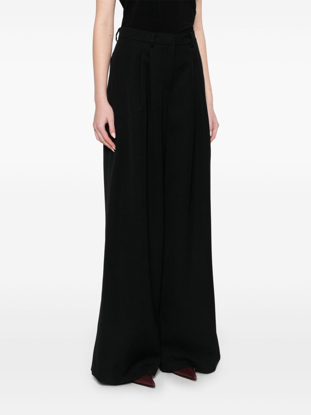 pleat-detail trousers - 3