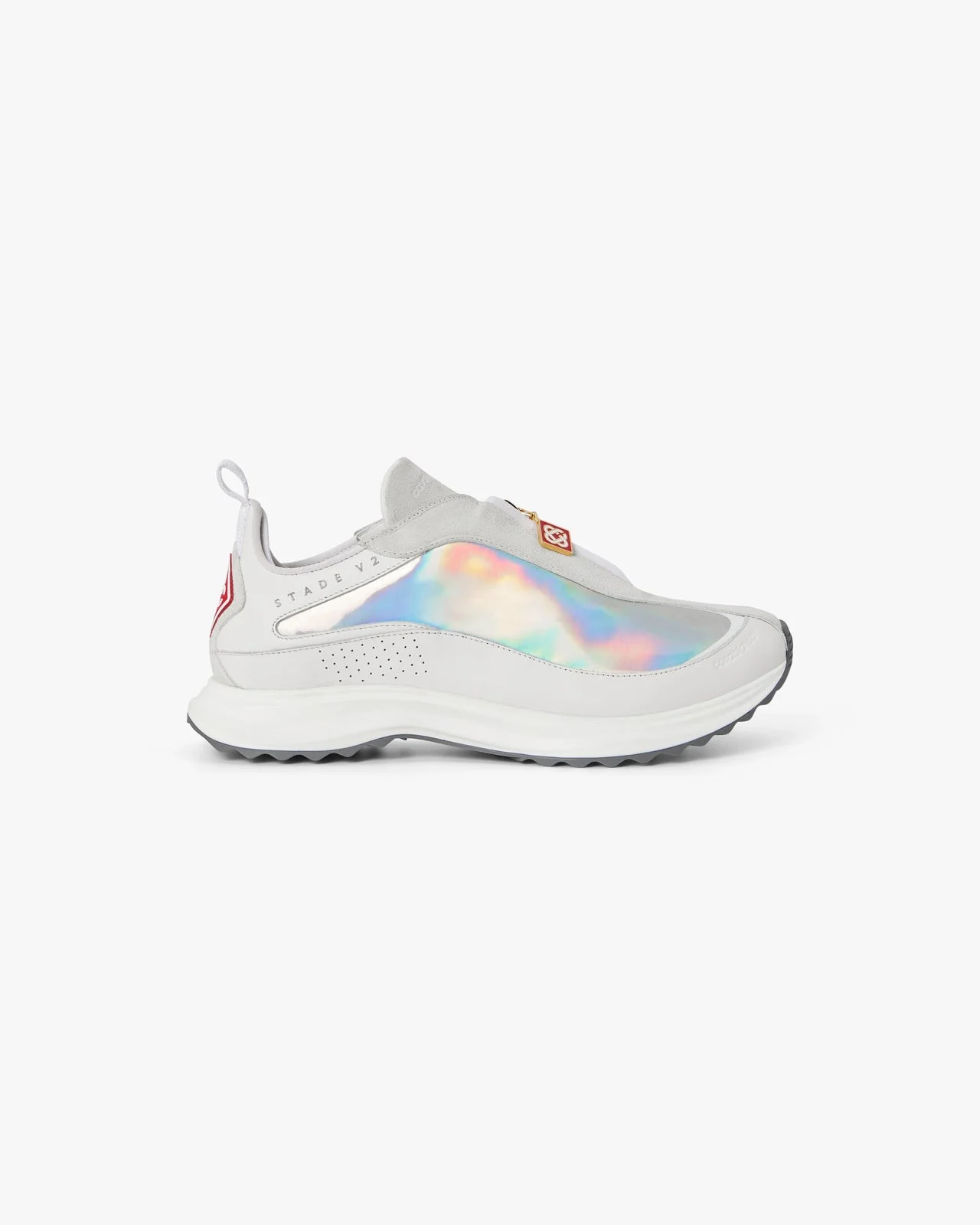 Men's White & Silver Stade Zip Sneaker - 1