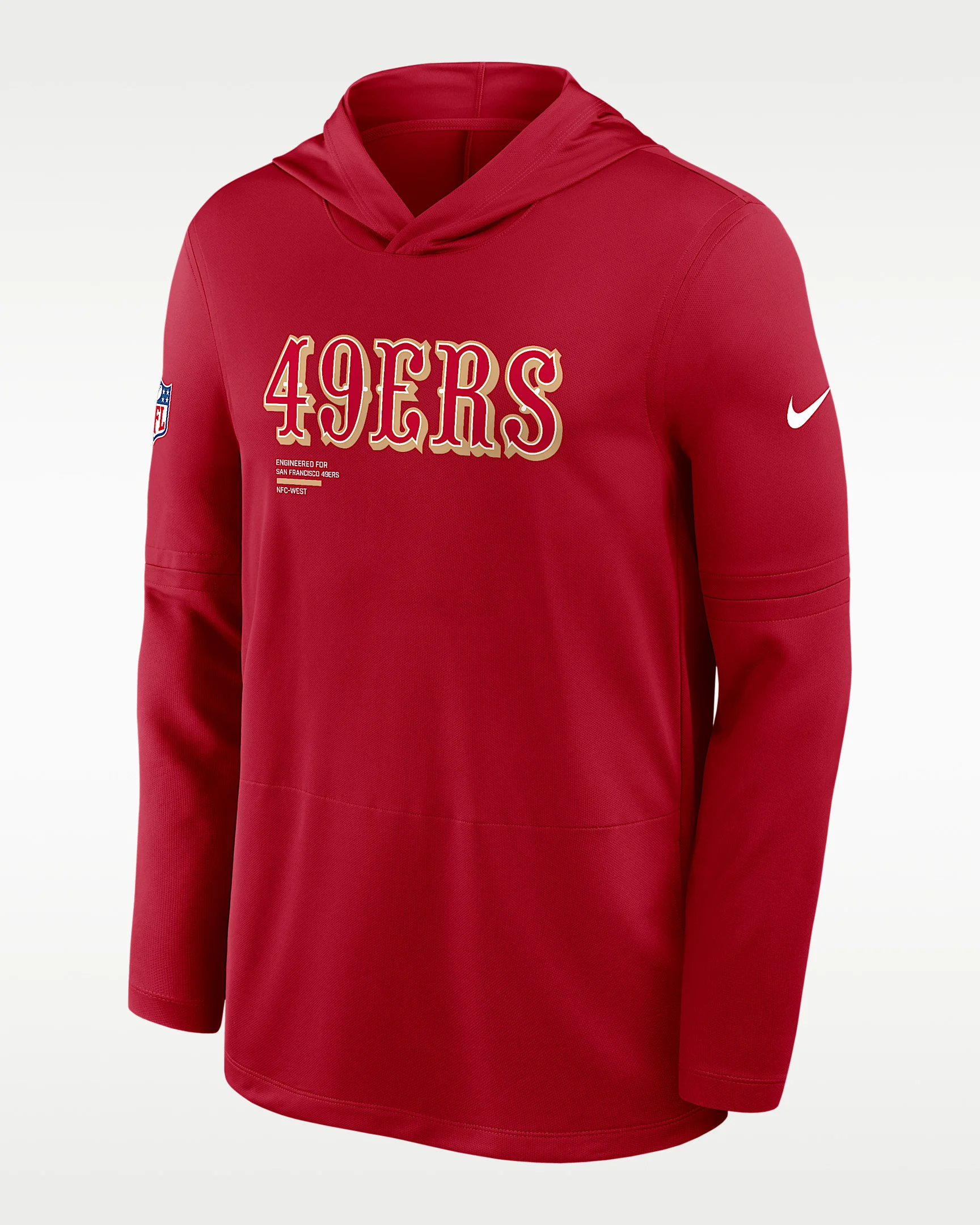 San Francisco 49ers Pure Fury Sideline Men's Nike Dri-FIT NFL Long-Sleeve Hooded Top - 1