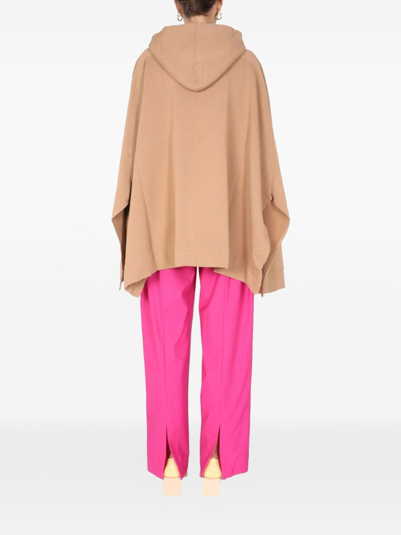 embroidered-logo hooded poncho 3