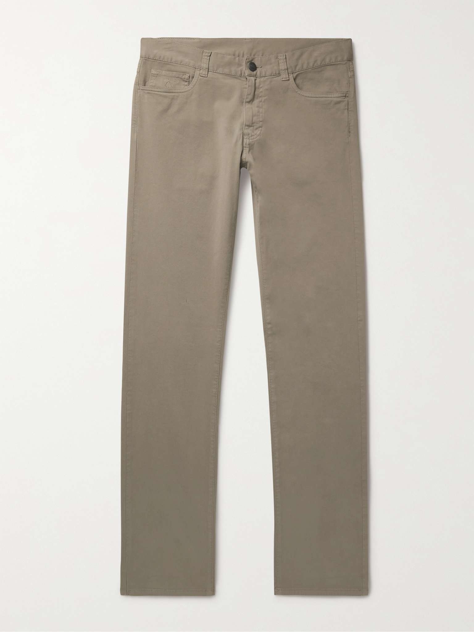 Slim-Fit Stretch-Cotton Twill Chinos - 1