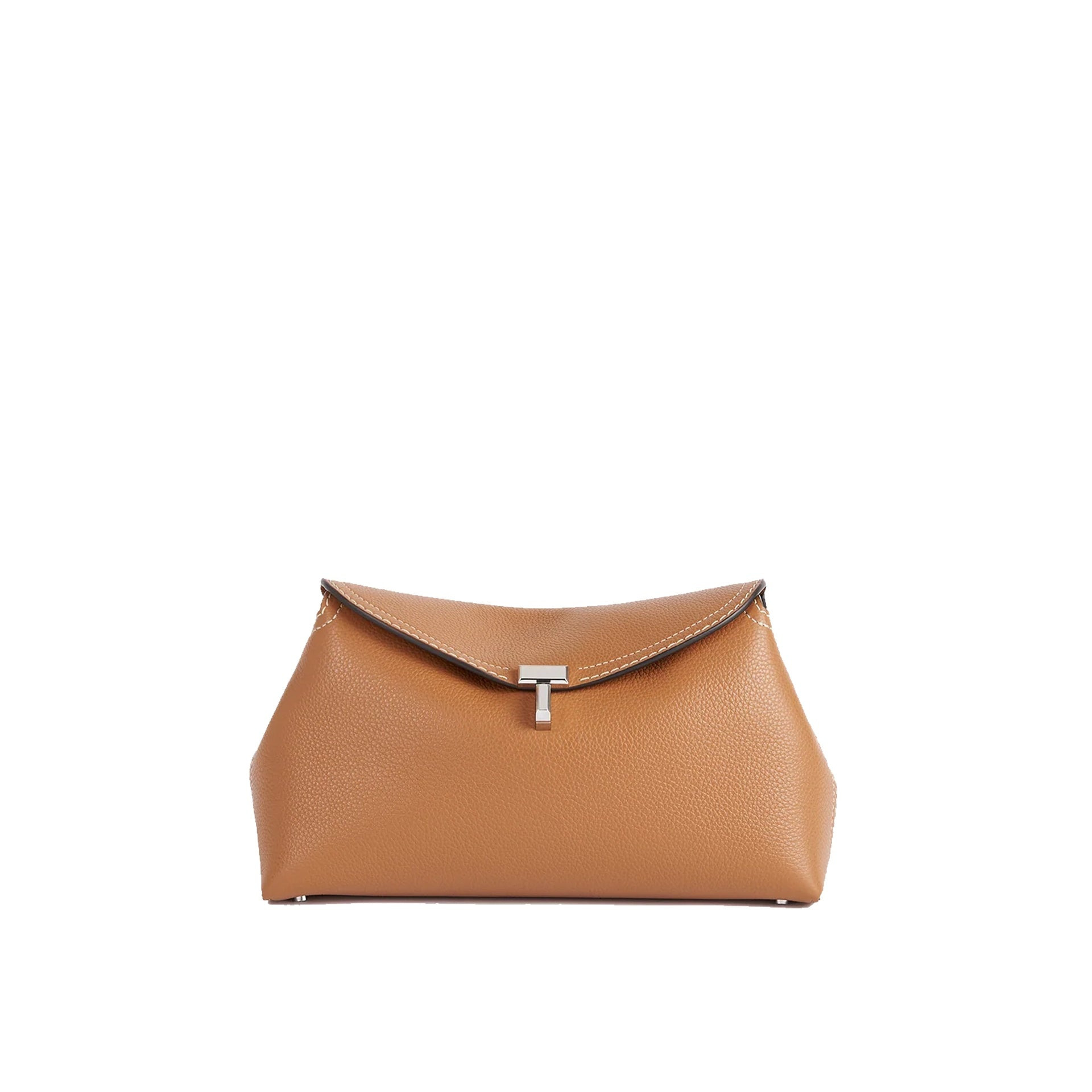 Toteme T-Lock Grained Leather Clutch Bag - 2