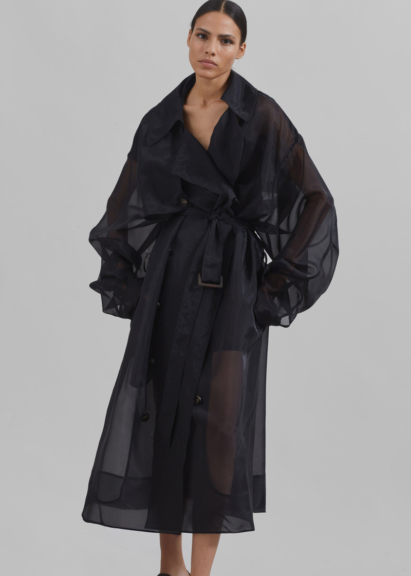 Mavis Oversized Sheer Trench - Black 11