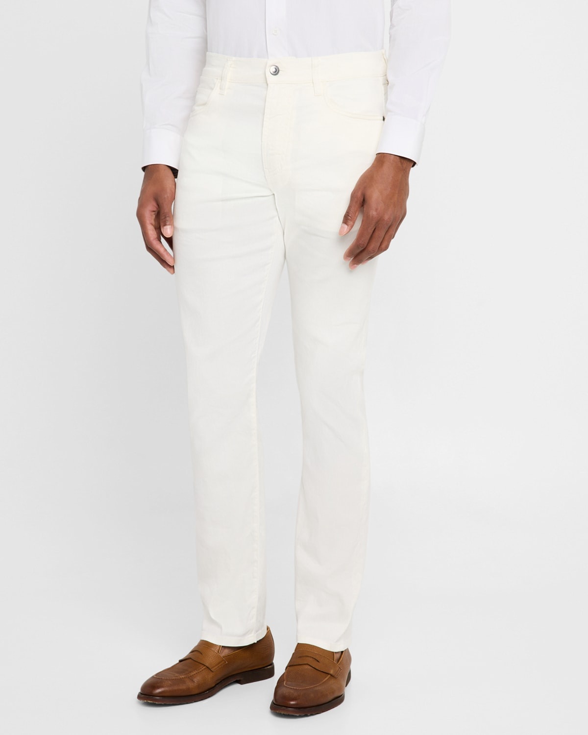 Men's Quarona Linen and Cotton Stretch Five-Pocket Pants - 4