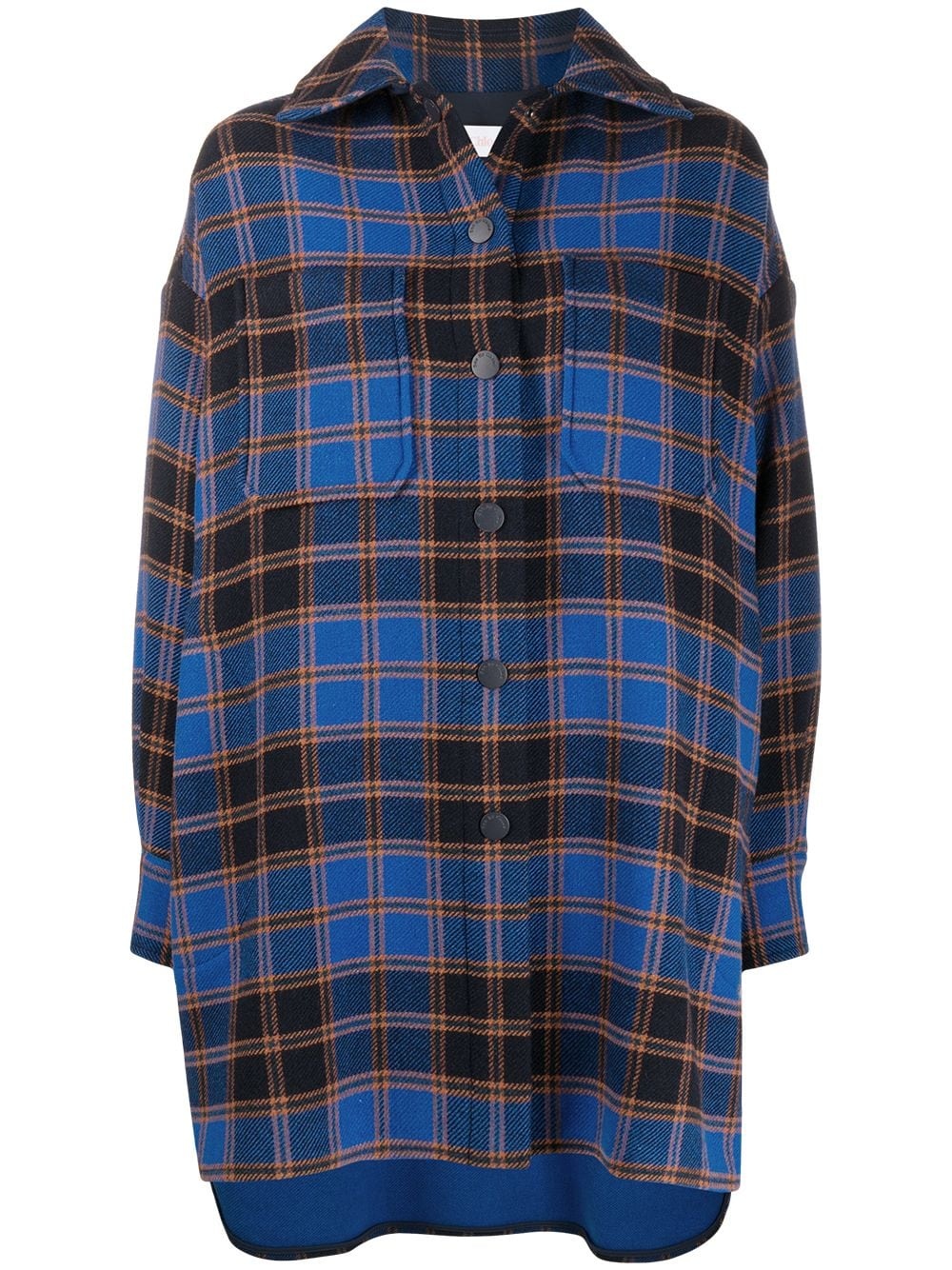 oversized plaid shirt coat  - 1