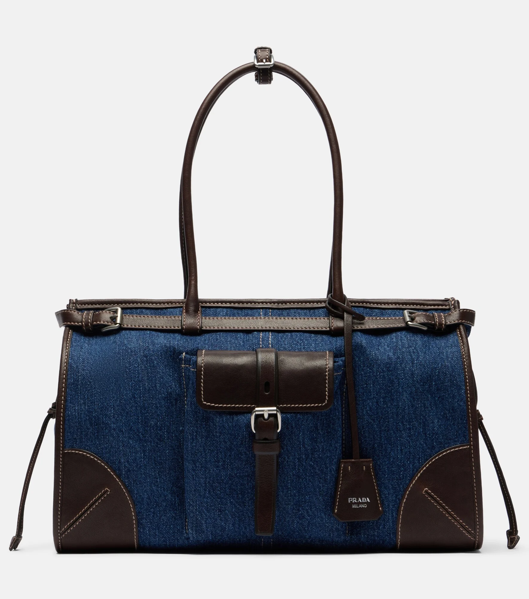 Prada Bonnie Large denim shoulder bag - 1