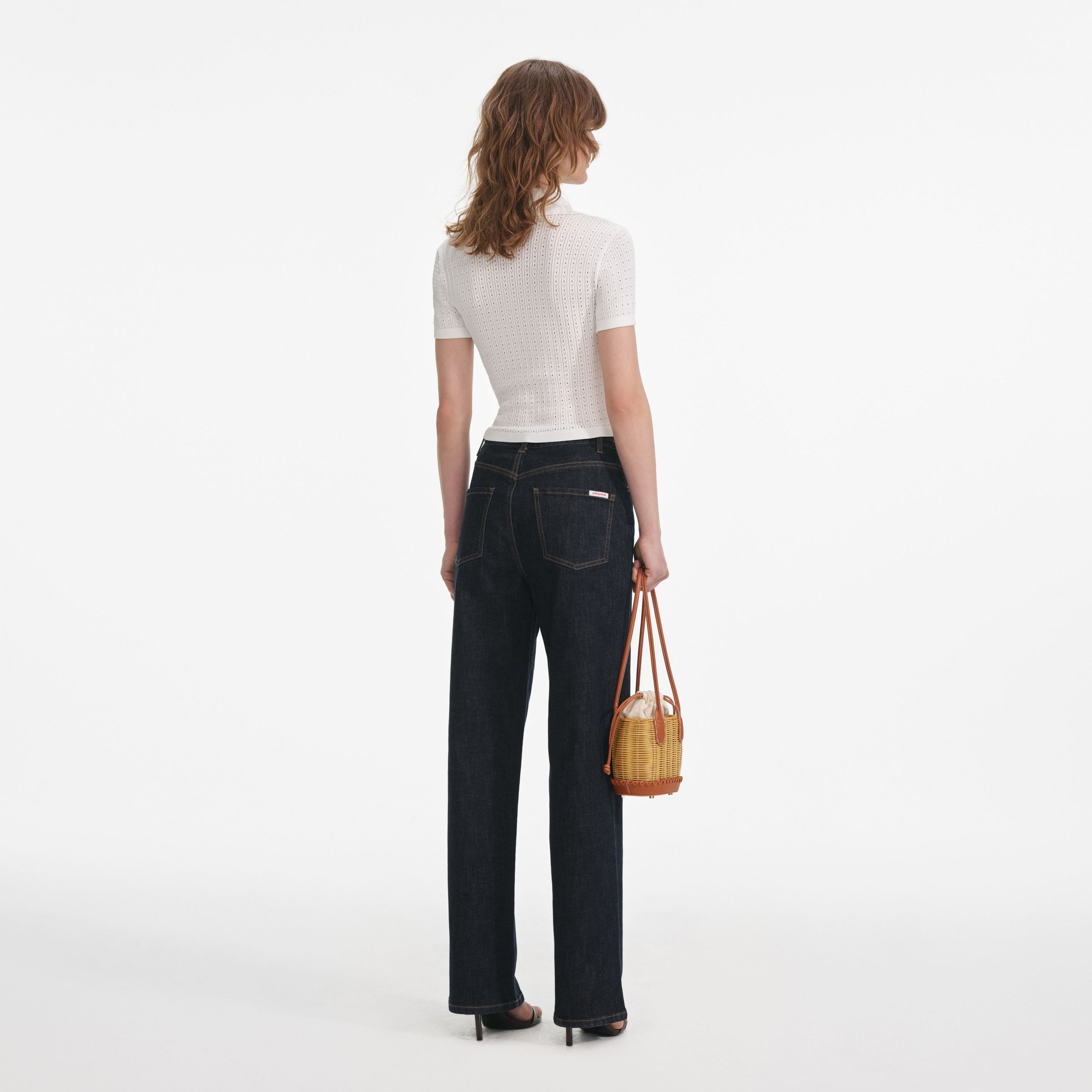 White Pointelle Knit Top - 3