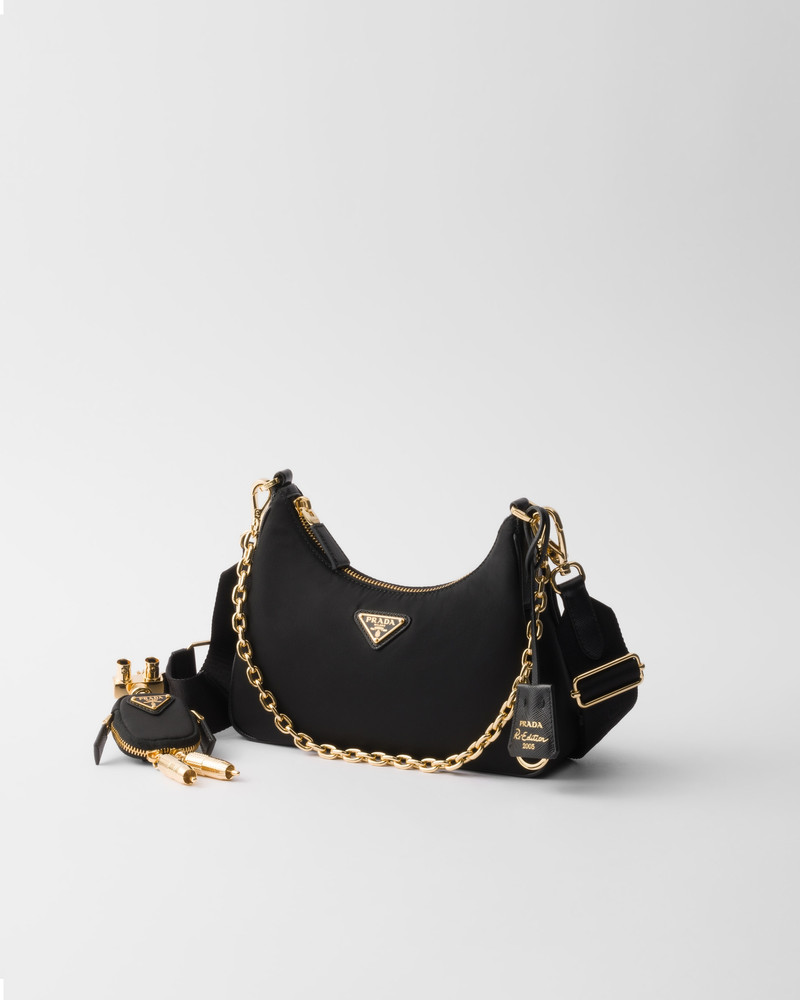 Prada Prada Re-Edition 2005 Re-Nylon and Saffiano leather bag with charm outlook