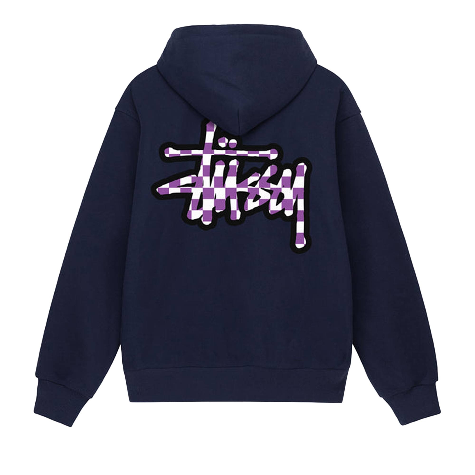 Stussy Checker Stock Hoodie 'Navy' - 2