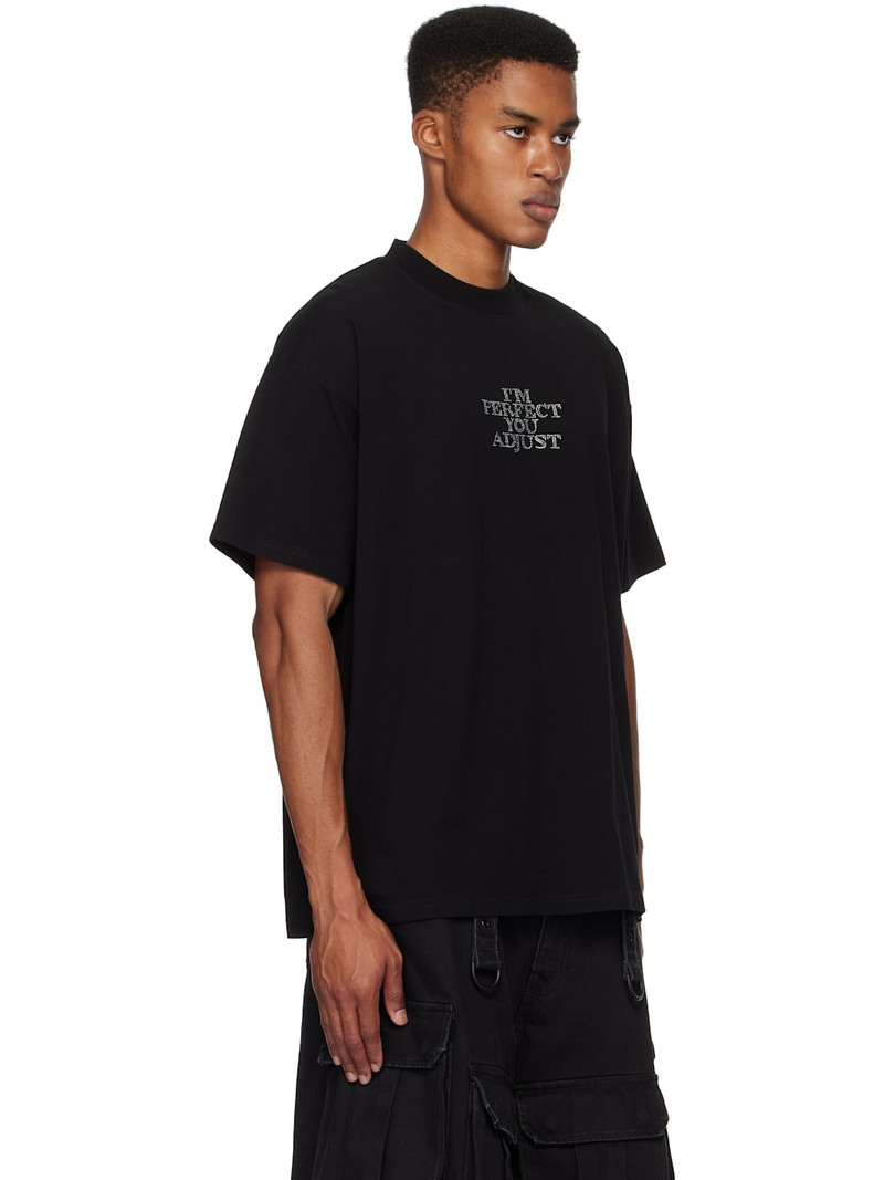 Black 'I'm Perfect You Adjust' Regular T-shirt 2