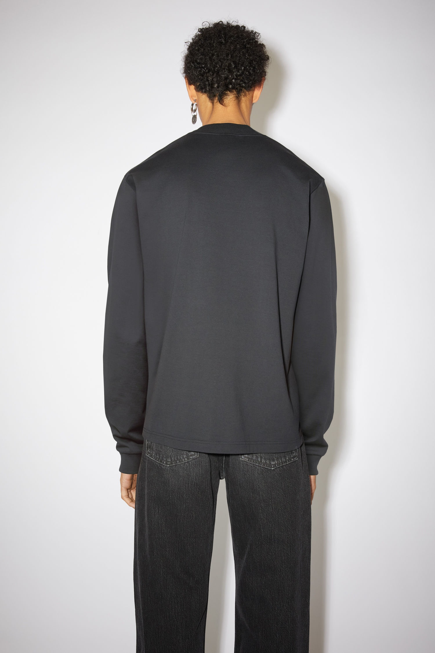 Long sleeved mock neck t-shirt - Black - 3