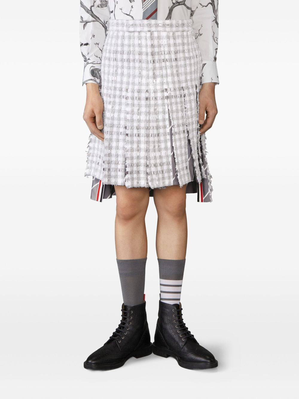 pleated frayed skirt - 3